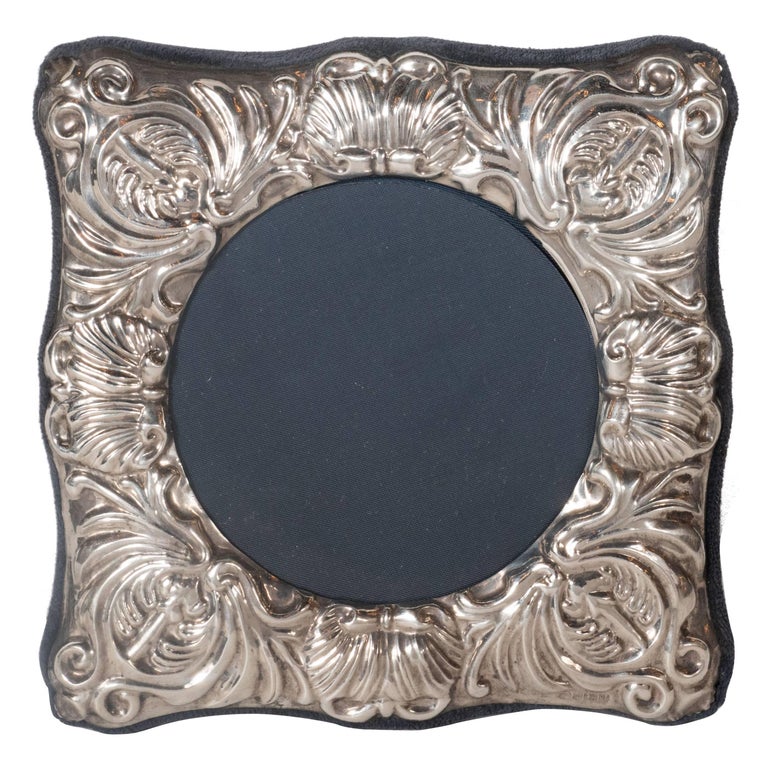 19th Century British Sterling Silver Picture Frame with Repoussé