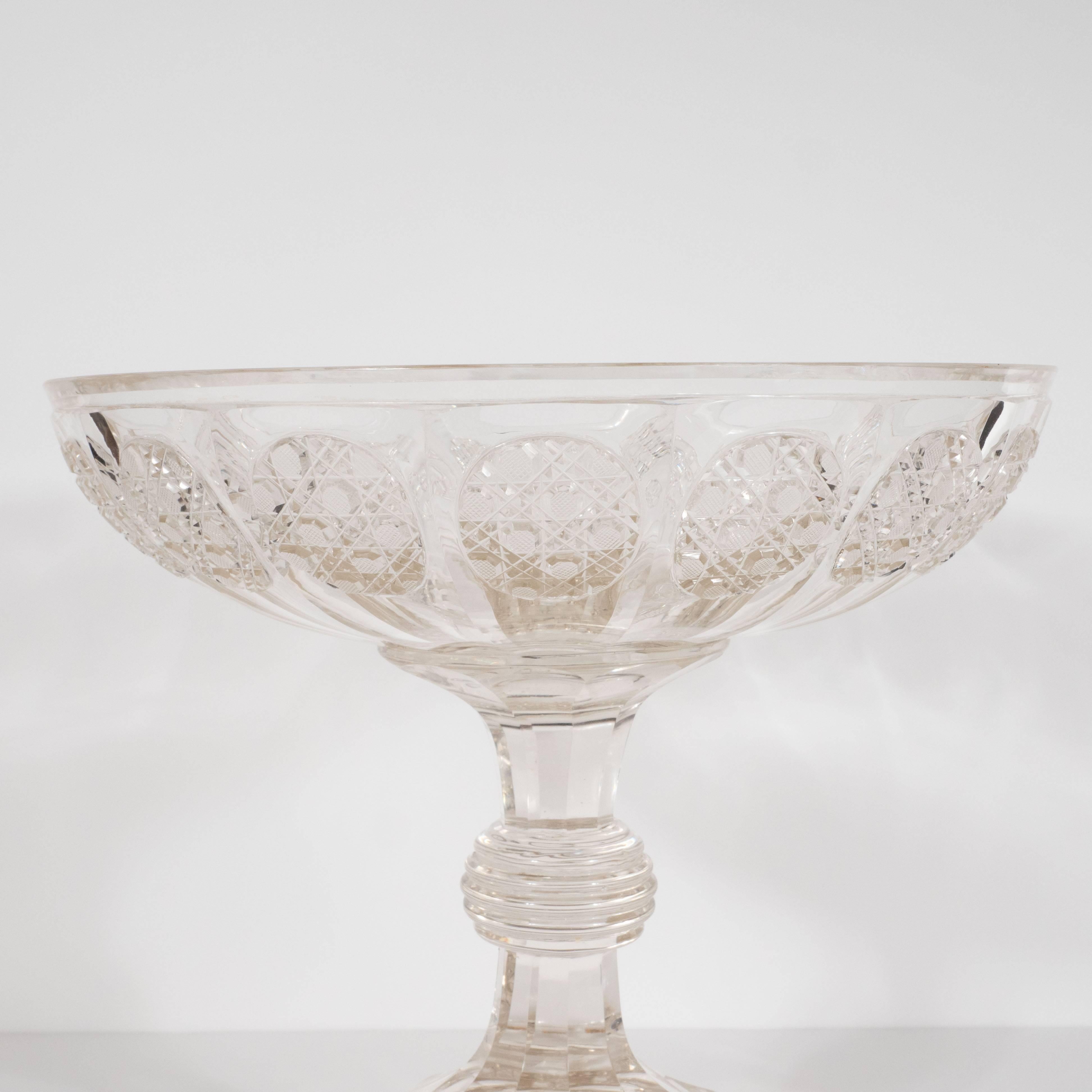 cut glass footed bowl