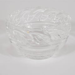 Elegant Modernist Classical Themed Glass Bowl with Dolphin Motif by Tiffany & Co