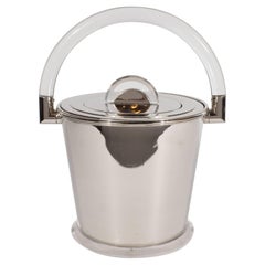 Italian Mid-Century Modern Chrome and Lucite Ice Bucket by Montagnini & Co.