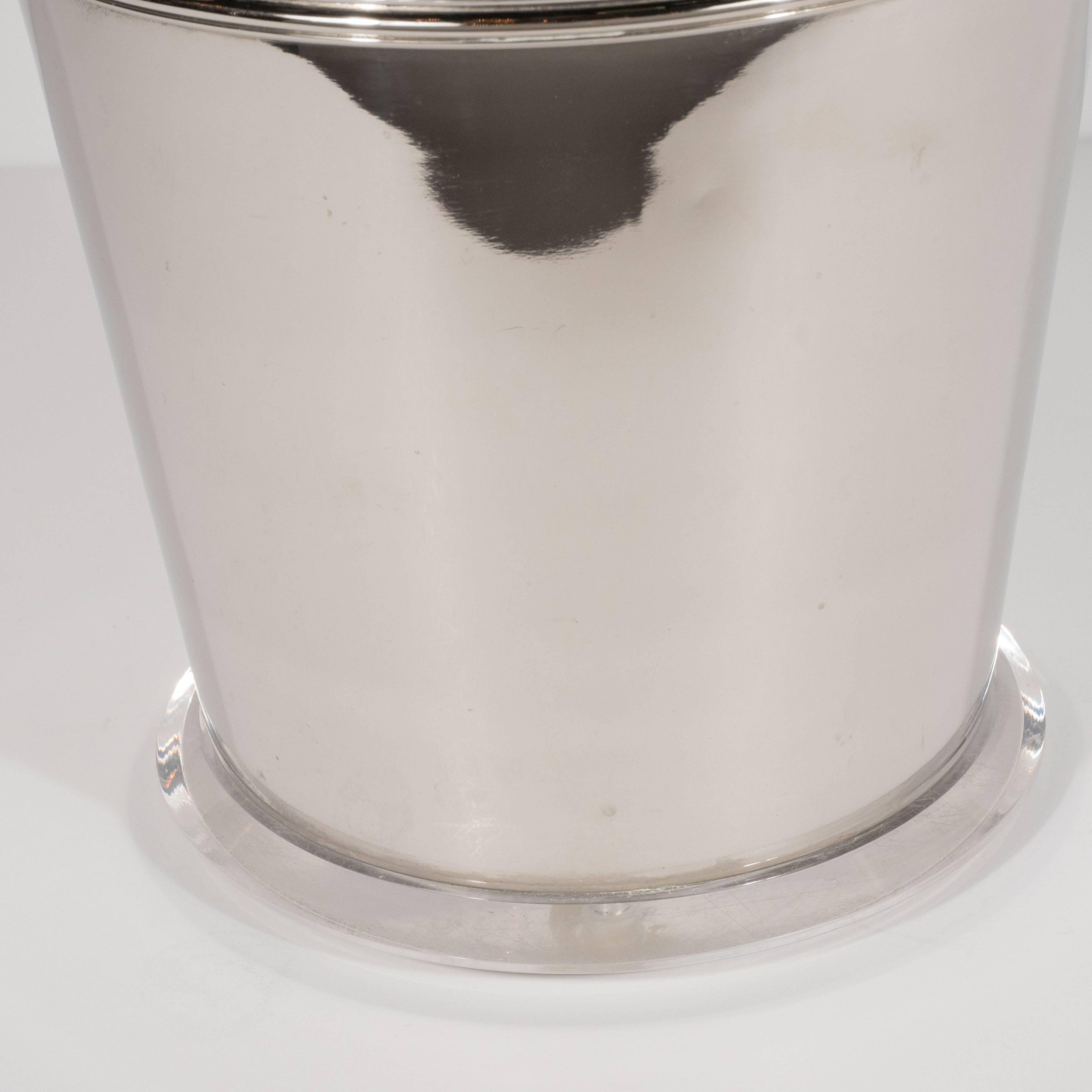 Late 20th Century Italian Mid-Century Modern Chrome and Lucite Ice Bucket by Montagnini & Co.
