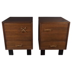 Retro Pair of Bookmatched Walnut Nightstands by George Nelson for Herman Miller