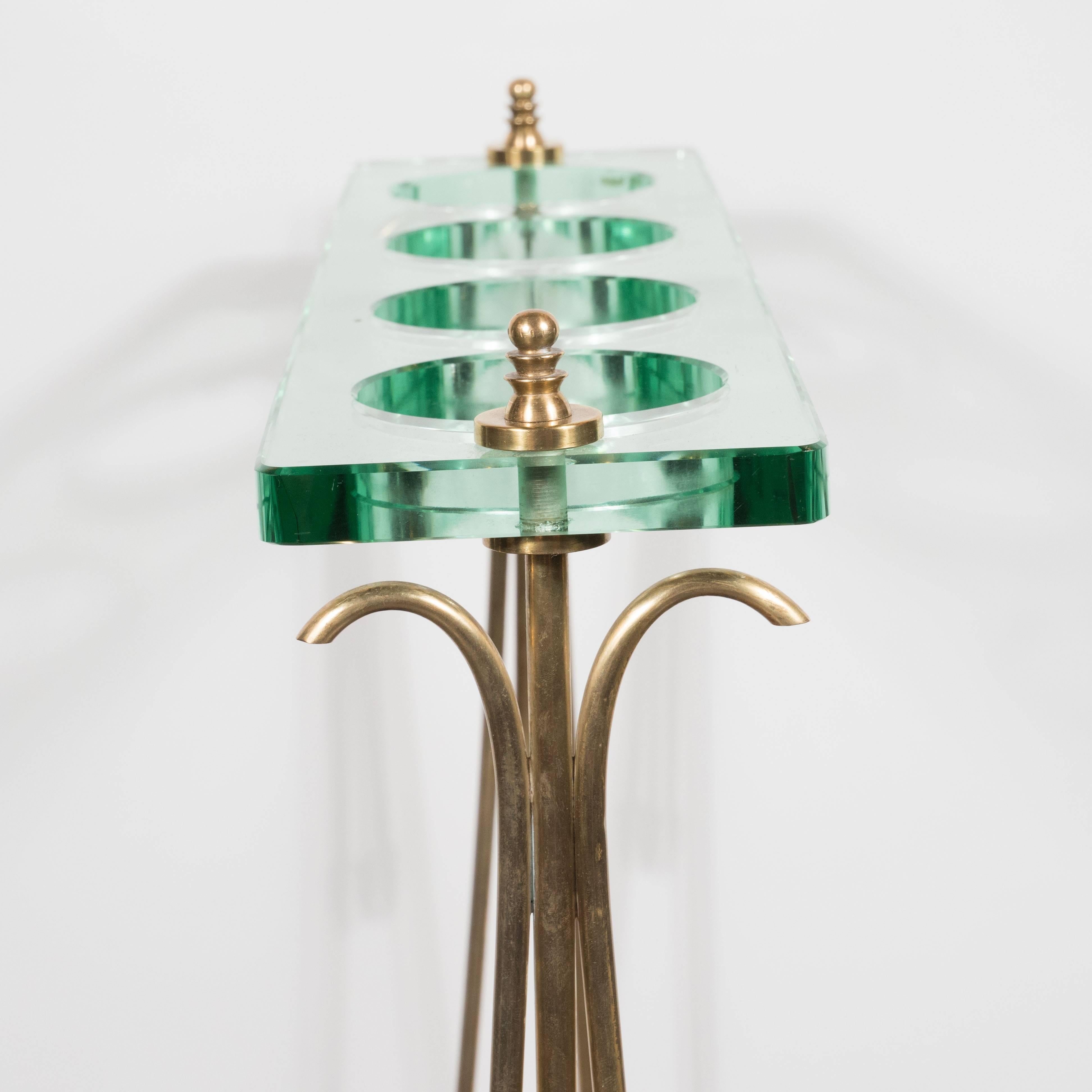 Mid-20th Century Mid-Century Modern Brass and Marble Umbrella Stand in the Manner of Fontana Arte