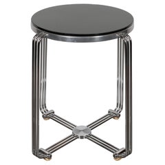 American Art Deco Machine Age Chrome and Vitrolite Drinks Table American Art Deco Machine Age Chrome and Vitrolite Drinks Table