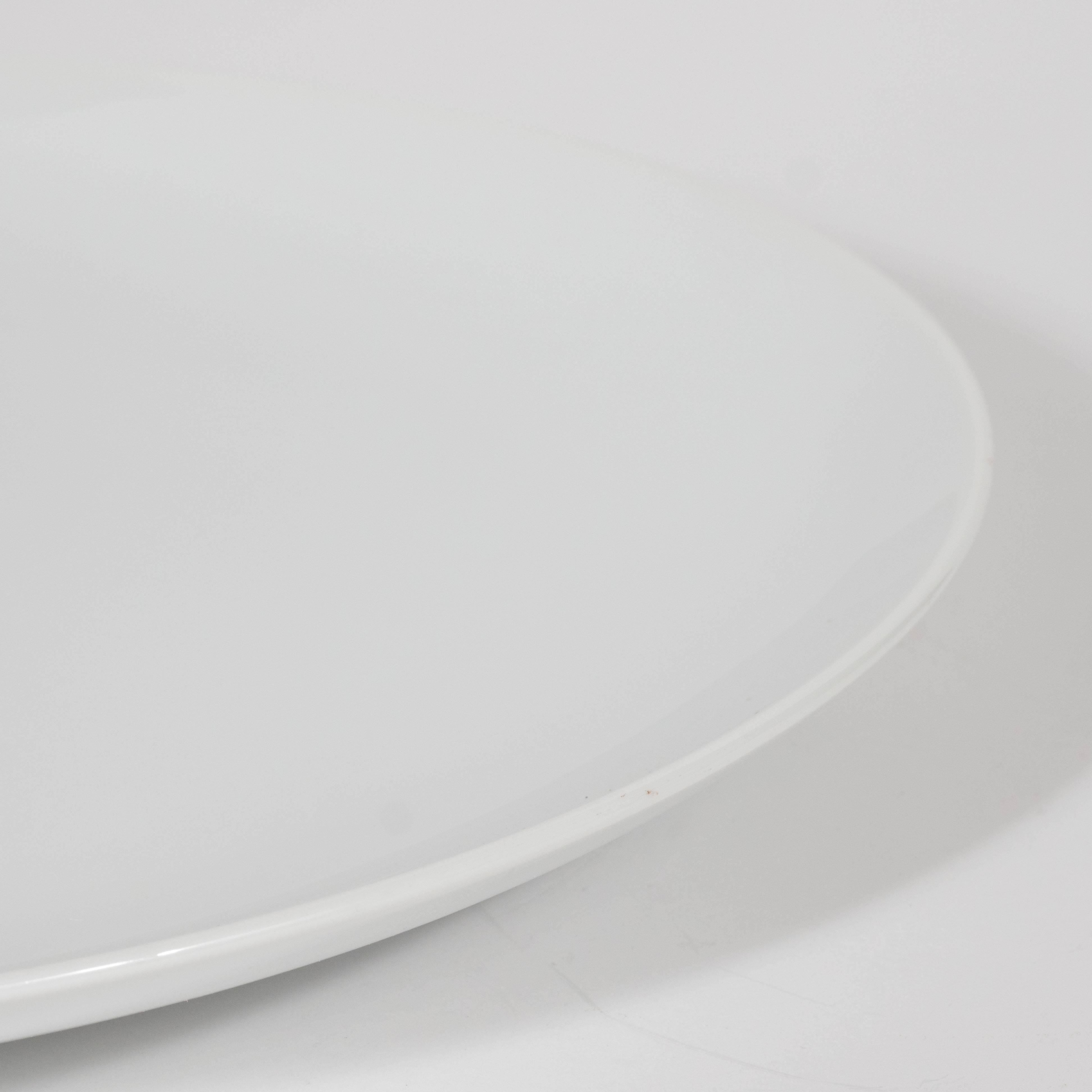 American Three Mid-Century Modern White Ceramic Serving Plate by Tiffany & Co.