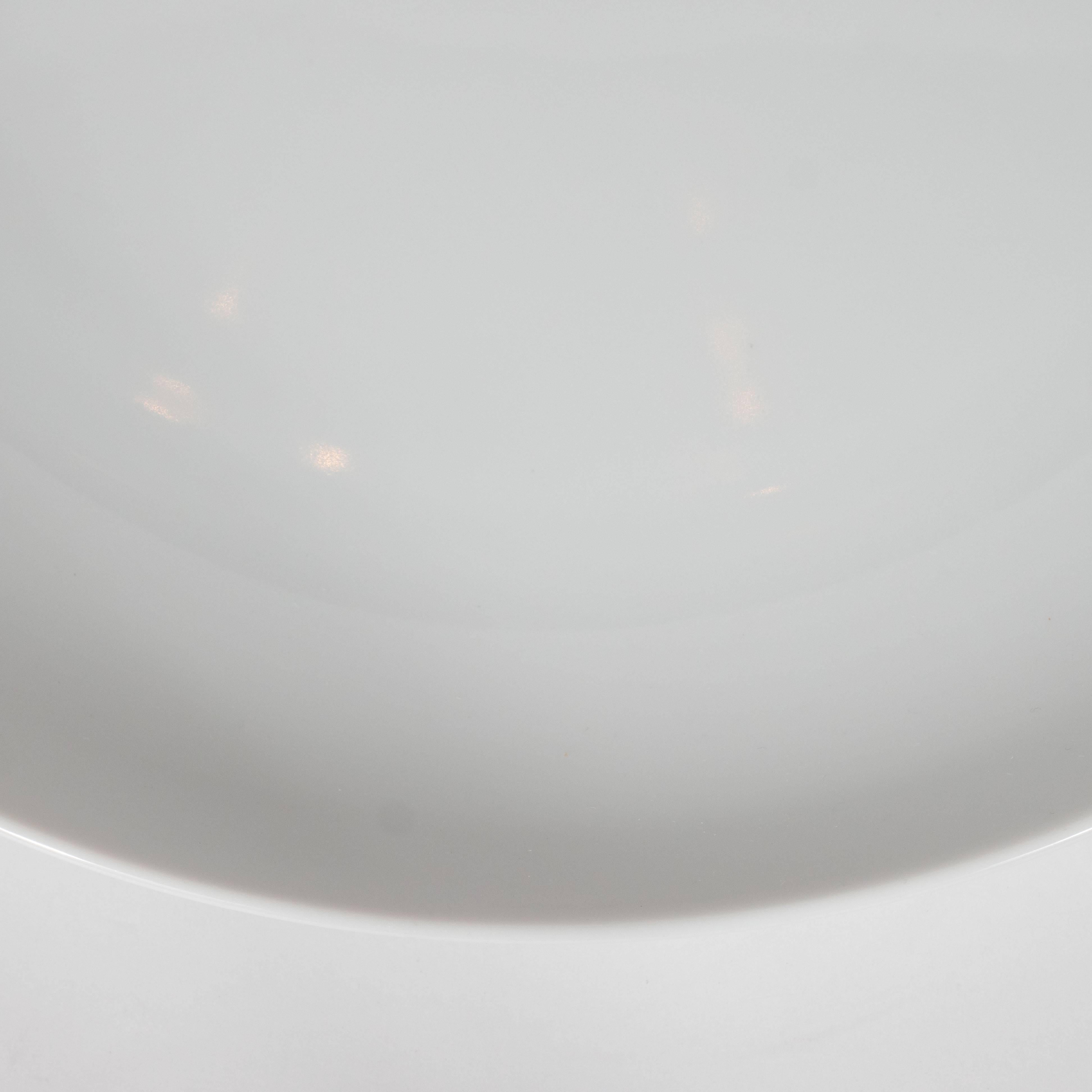 Three Mid-Century Modern White Ceramic Serving Plate by Tiffany & Co. 1