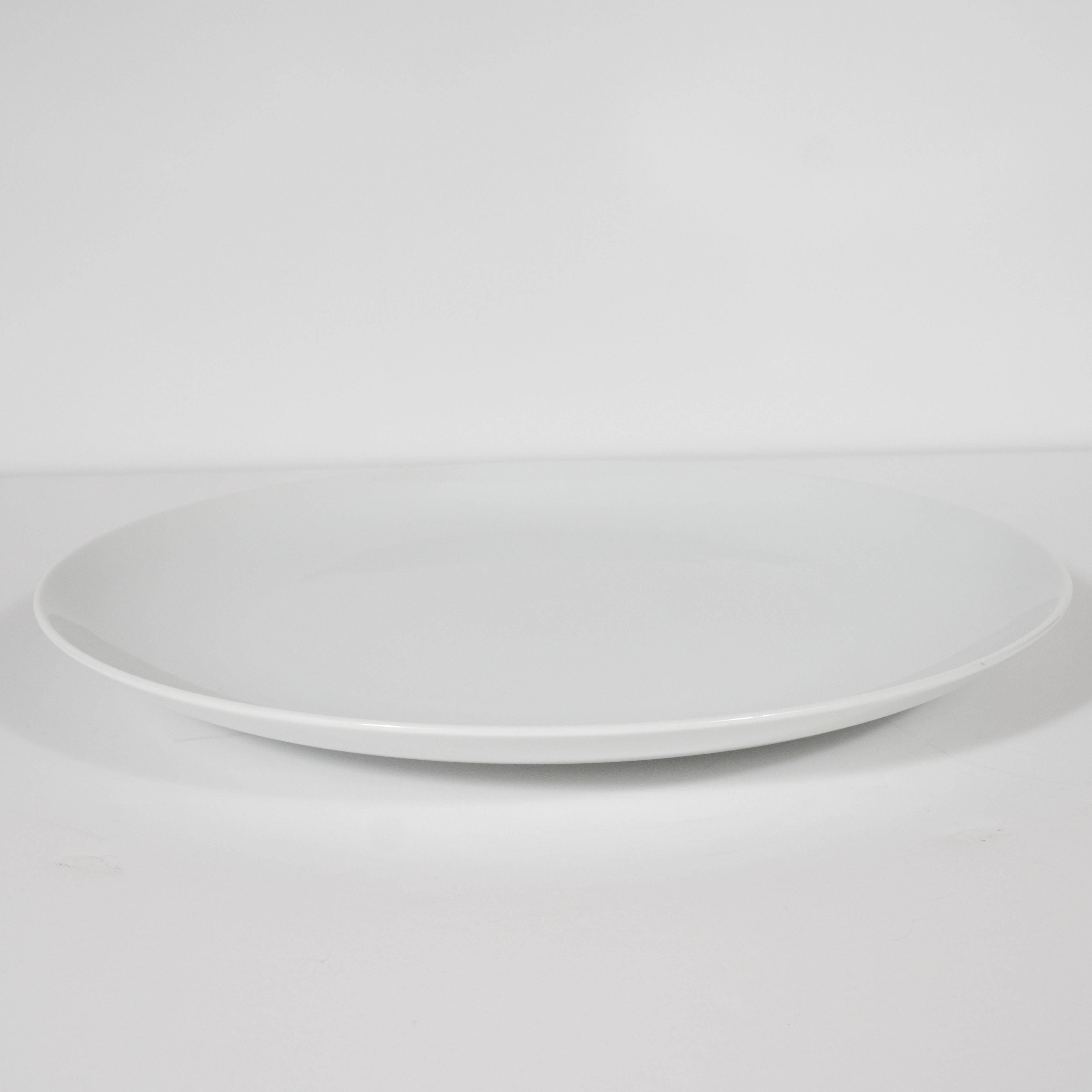 Three Mid-Century Modern White Ceramic Serving Plate by Tiffany & Co. 2