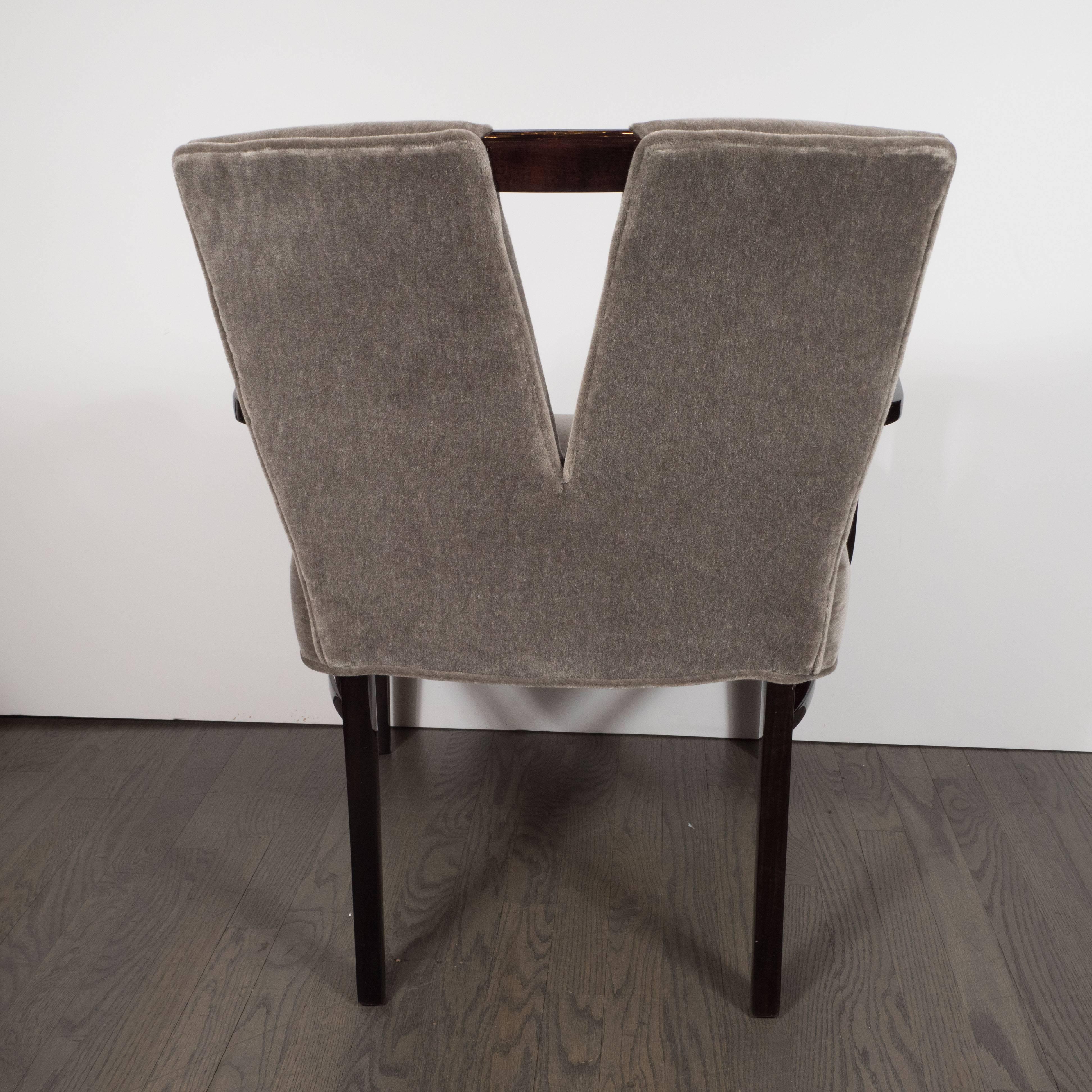 Mid-Century Modern Plunging Neckline Occasional/Desk Chair by Paul Frankl In Excellent Condition In New York, NY