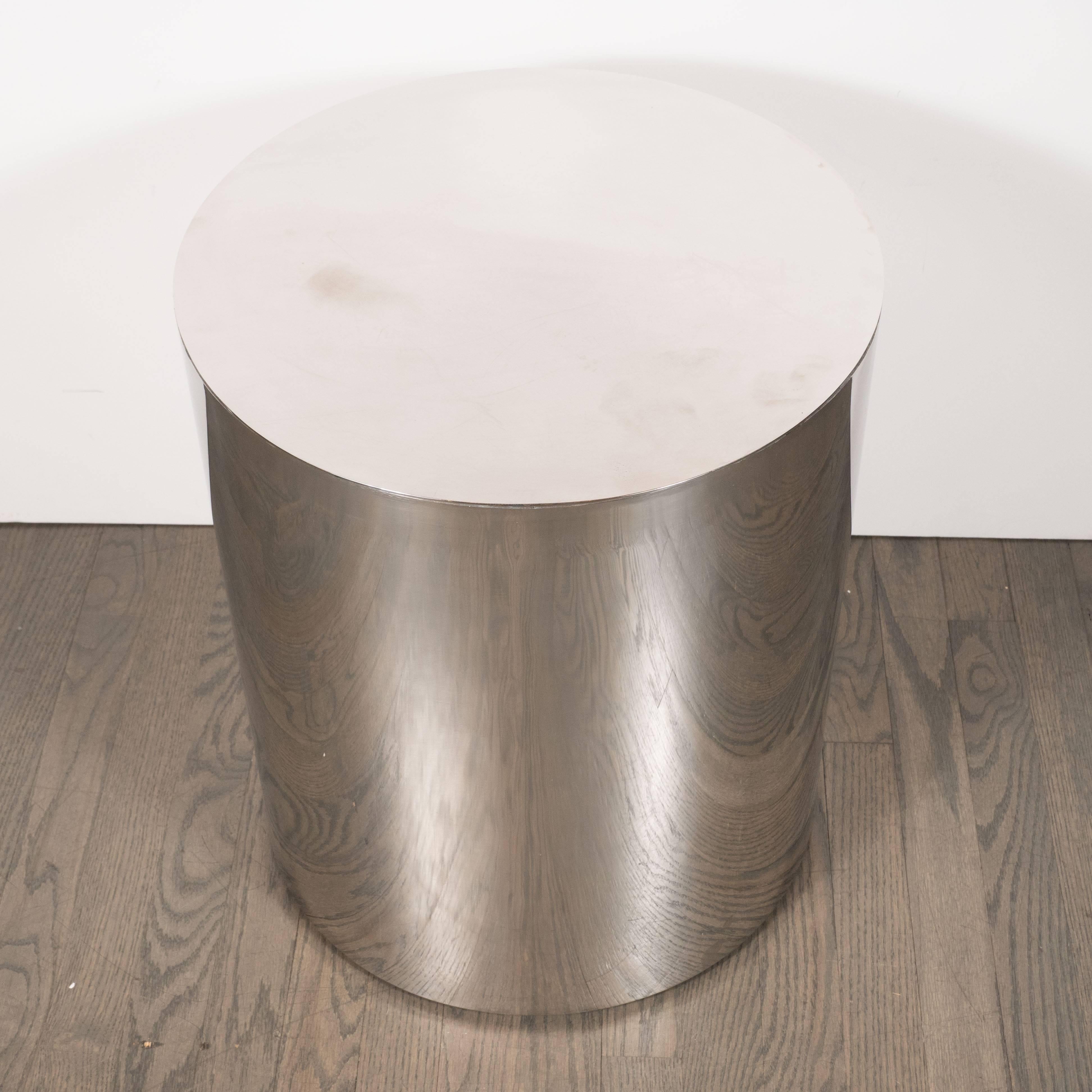 cylindrical side table