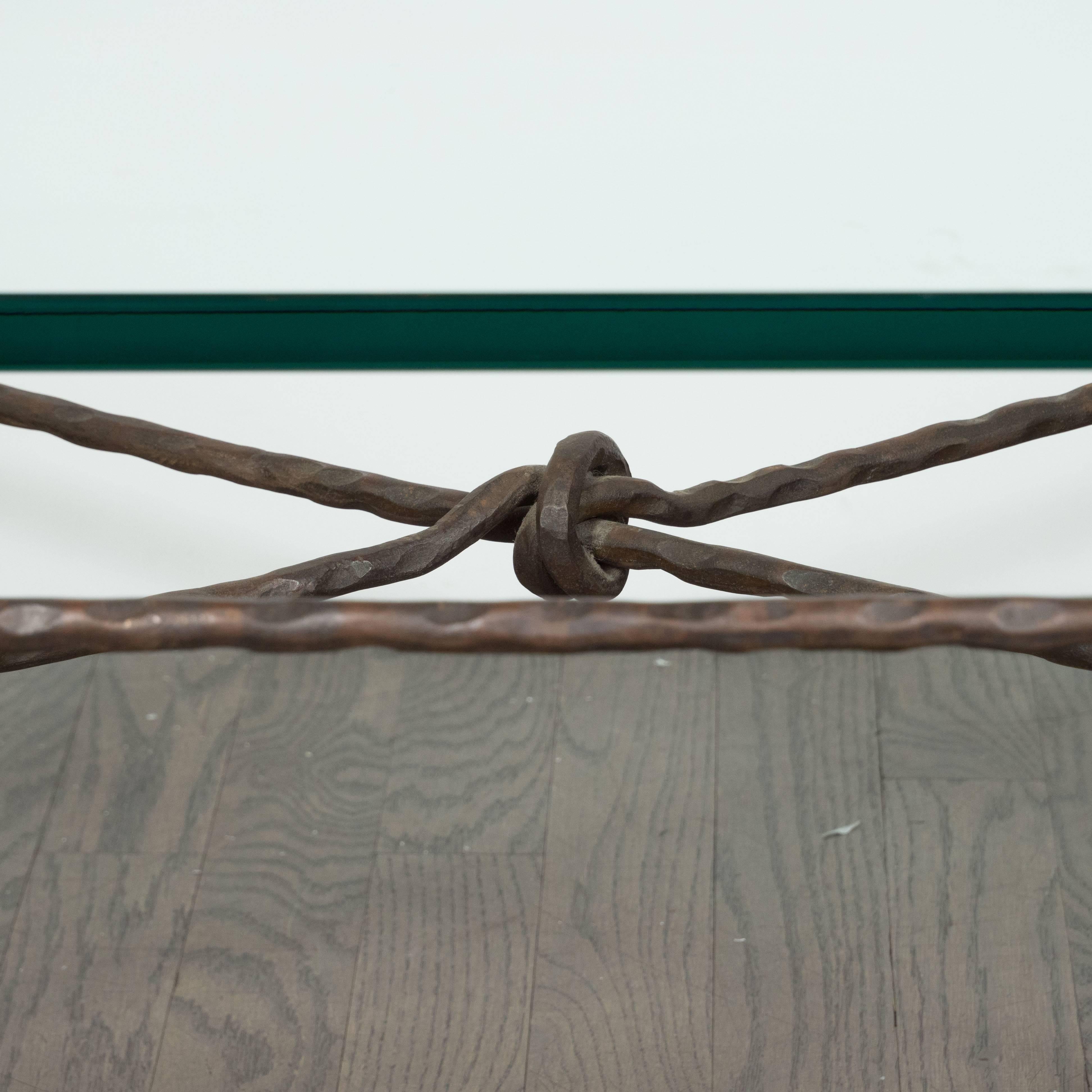American Mid-Century Modern Sculptural Bronze Table in the Manner of Giacometti