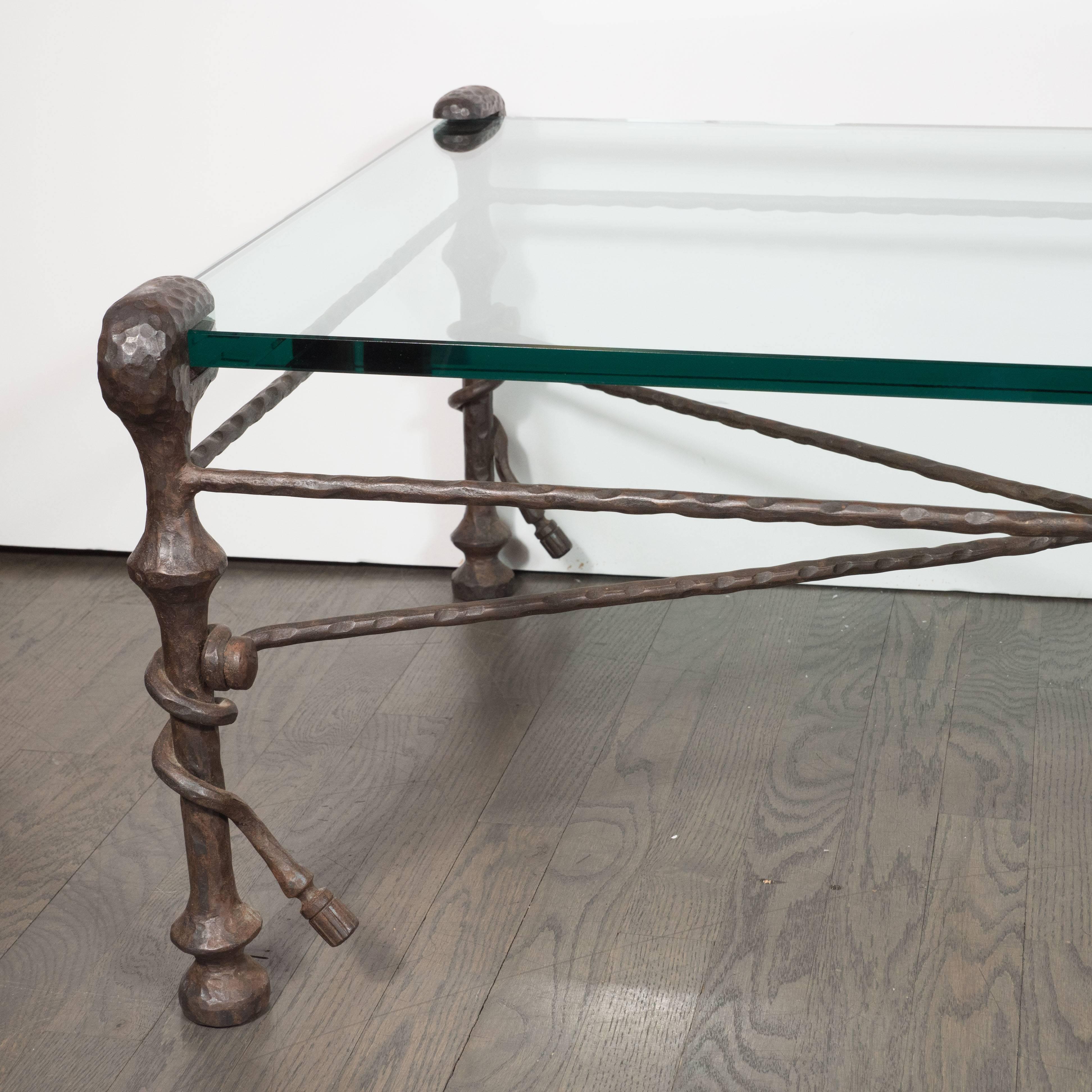 Mid-Century Modern Sculptural Bronze Table in the Manner of Giacometti 1