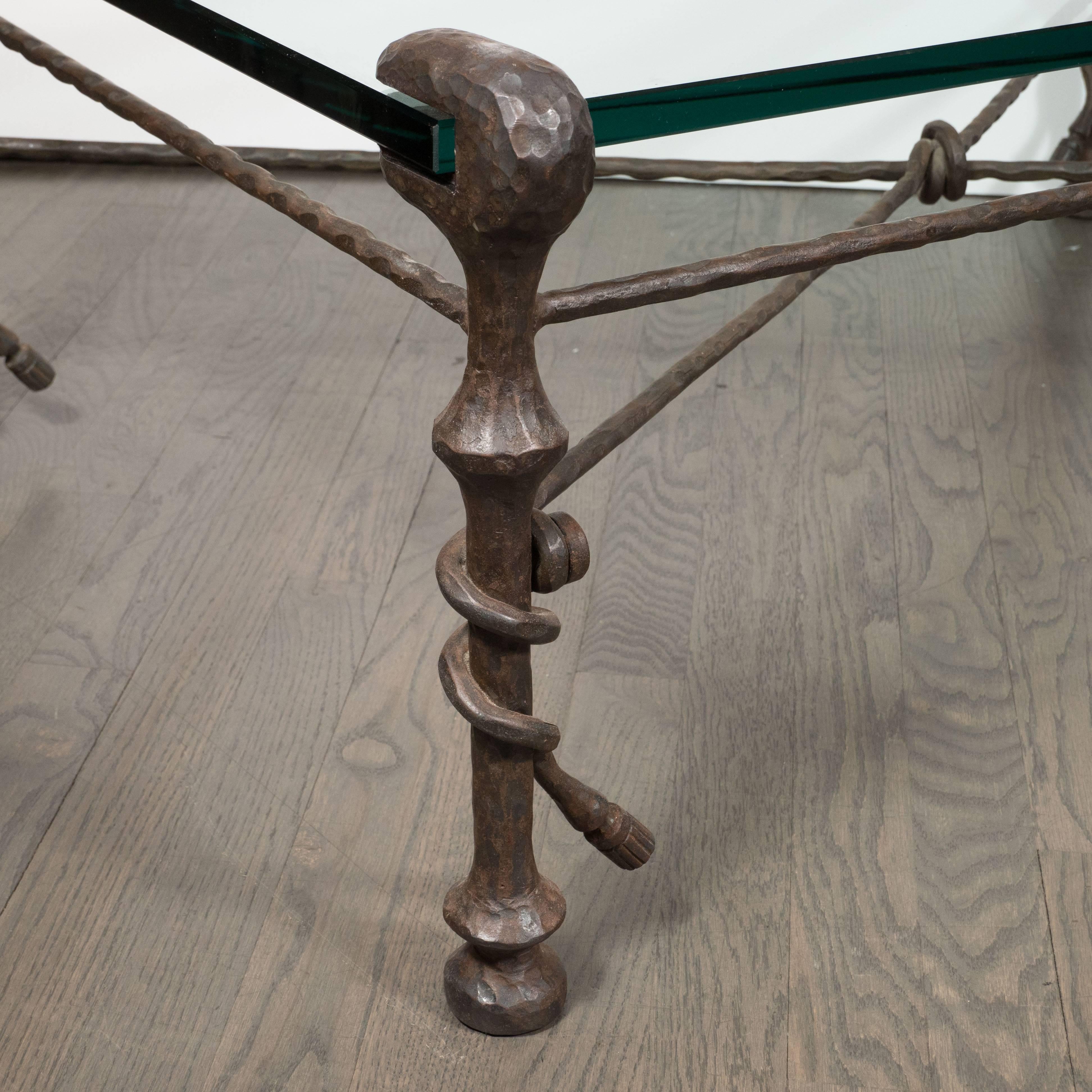 Mid-Century Modern Sculptural Bronze Table in the Manner of Giacometti 2