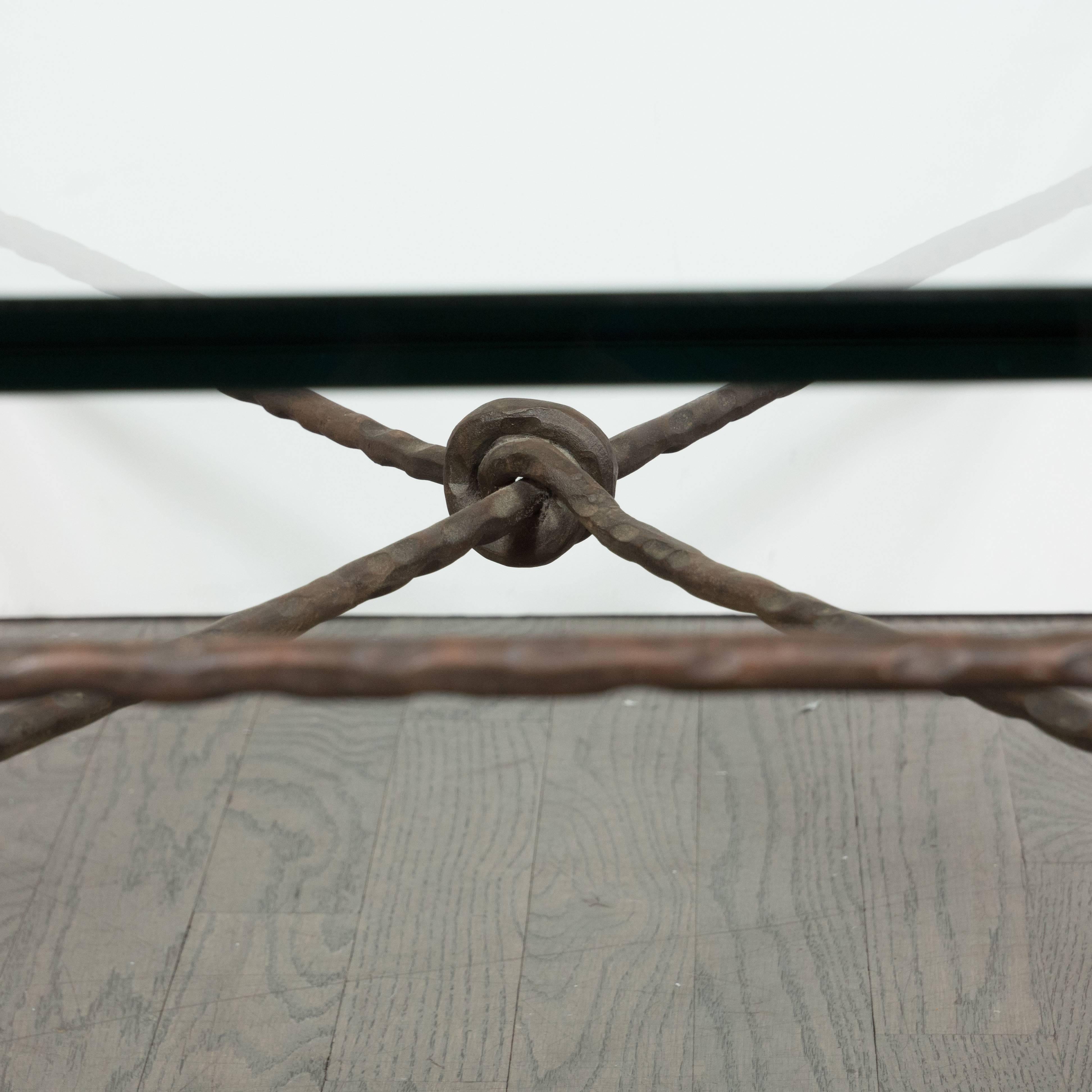 Mid-Century Modern Sculptural Bronze Table in the Manner of Giacometti 3