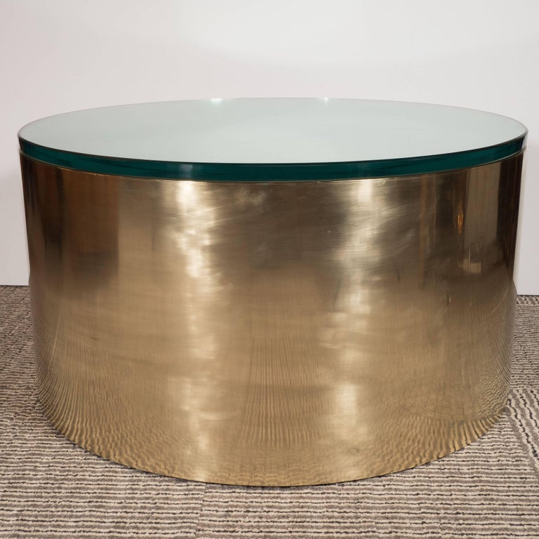 MidCentury Modern Brass and Glass Cocktail Table in the Manner of Karl