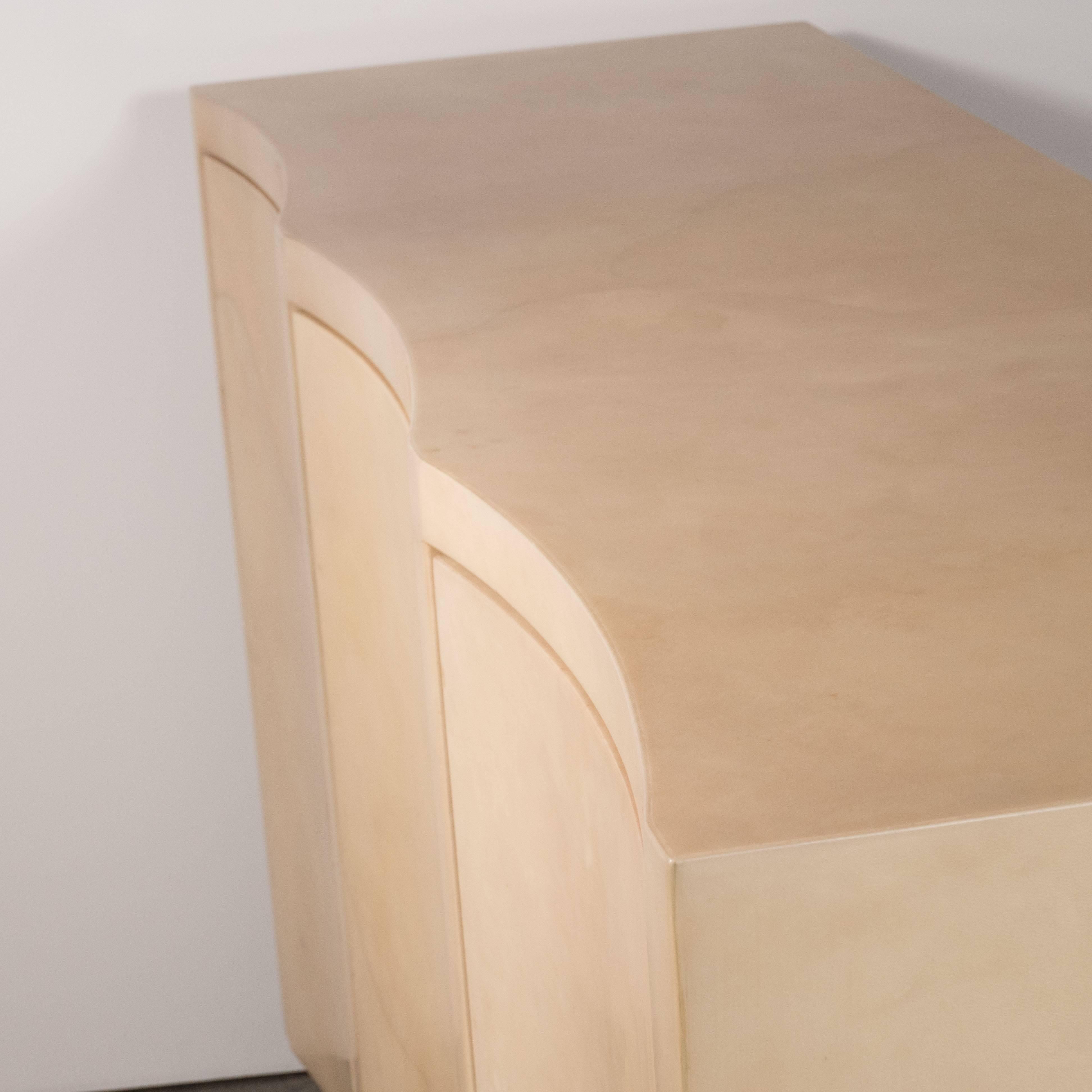 Modernist Lacquered Goat Skin Cabinet or Sideboard, Manner of Karl Springer 3