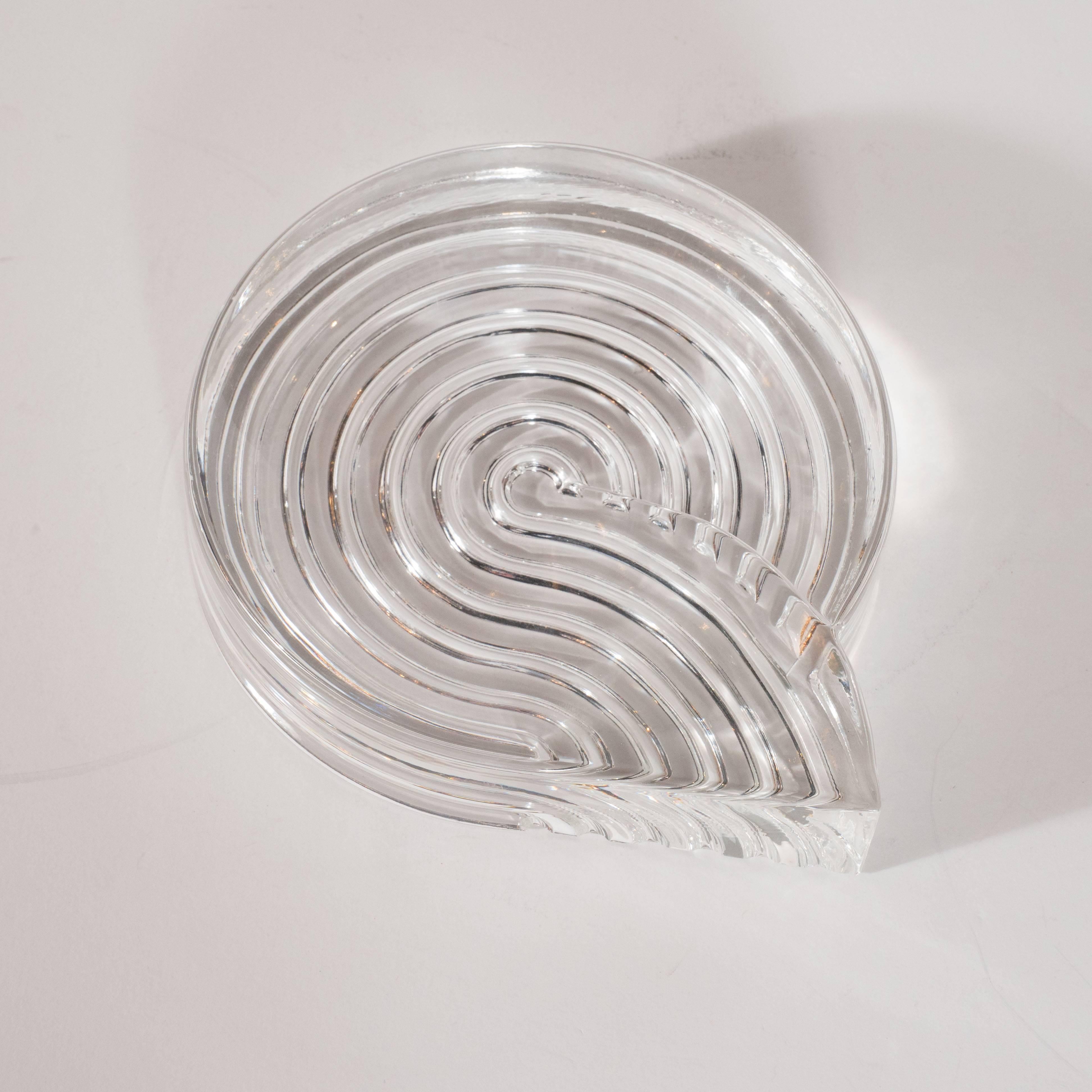 German Signed Mid-Century Modern Glass Ashtray Dish by Natale Sapone for Rosenthal