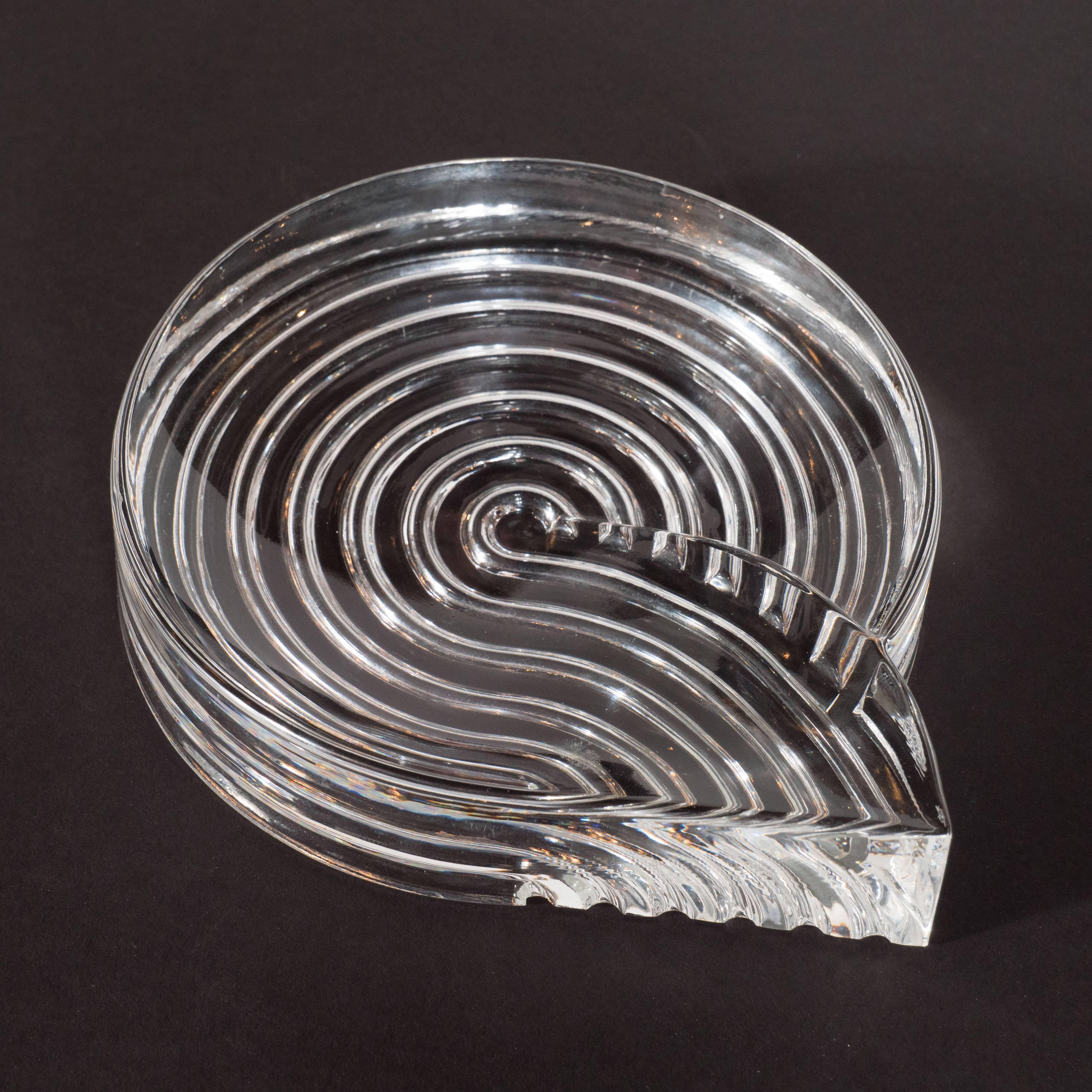 Late 20th Century Signed Mid-Century Modern Glass Ashtray Dish by Natale Sapone for Rosenthal