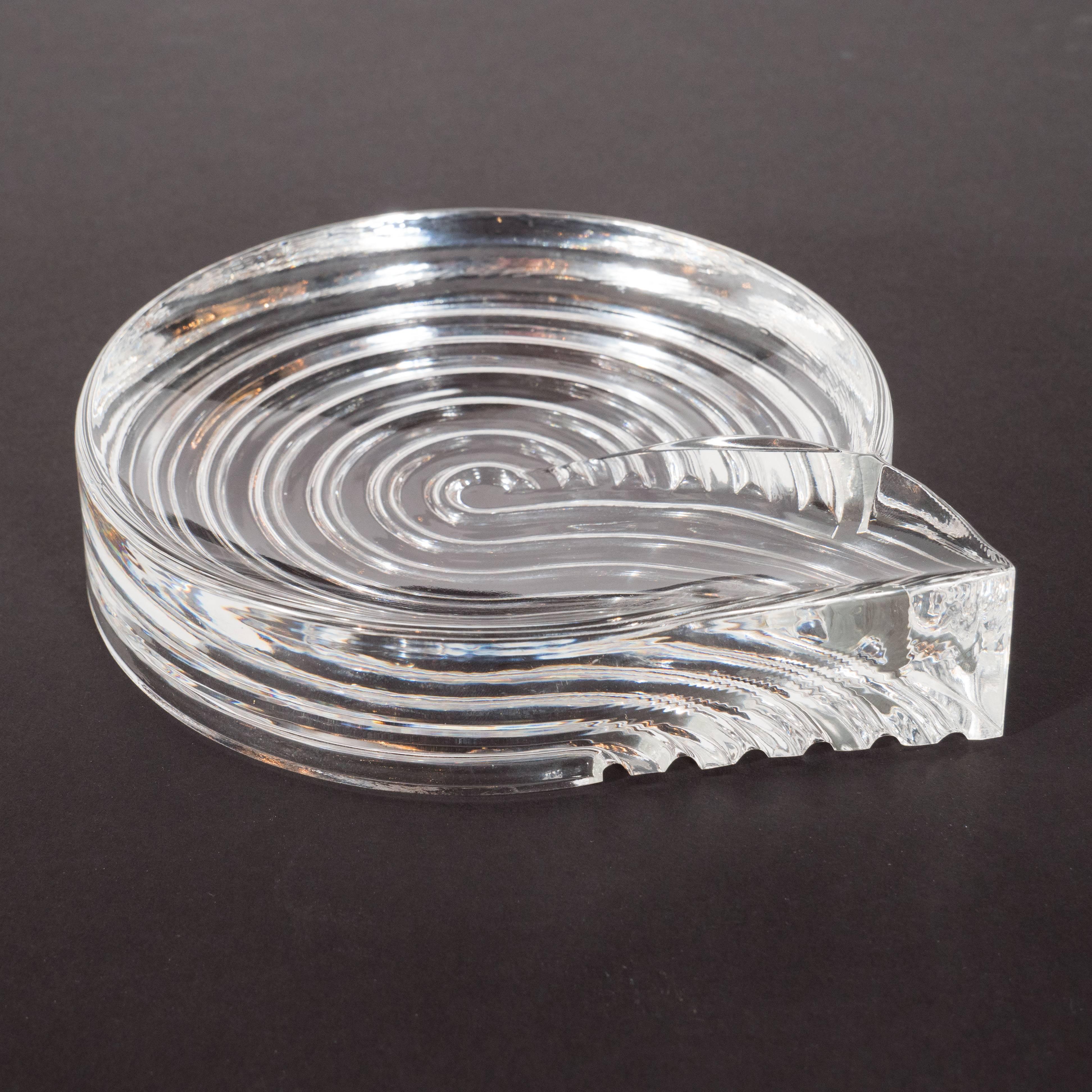 Art Glass Signed Mid-Century Modern Glass Ashtray Dish by Natale Sapone for Rosenthal