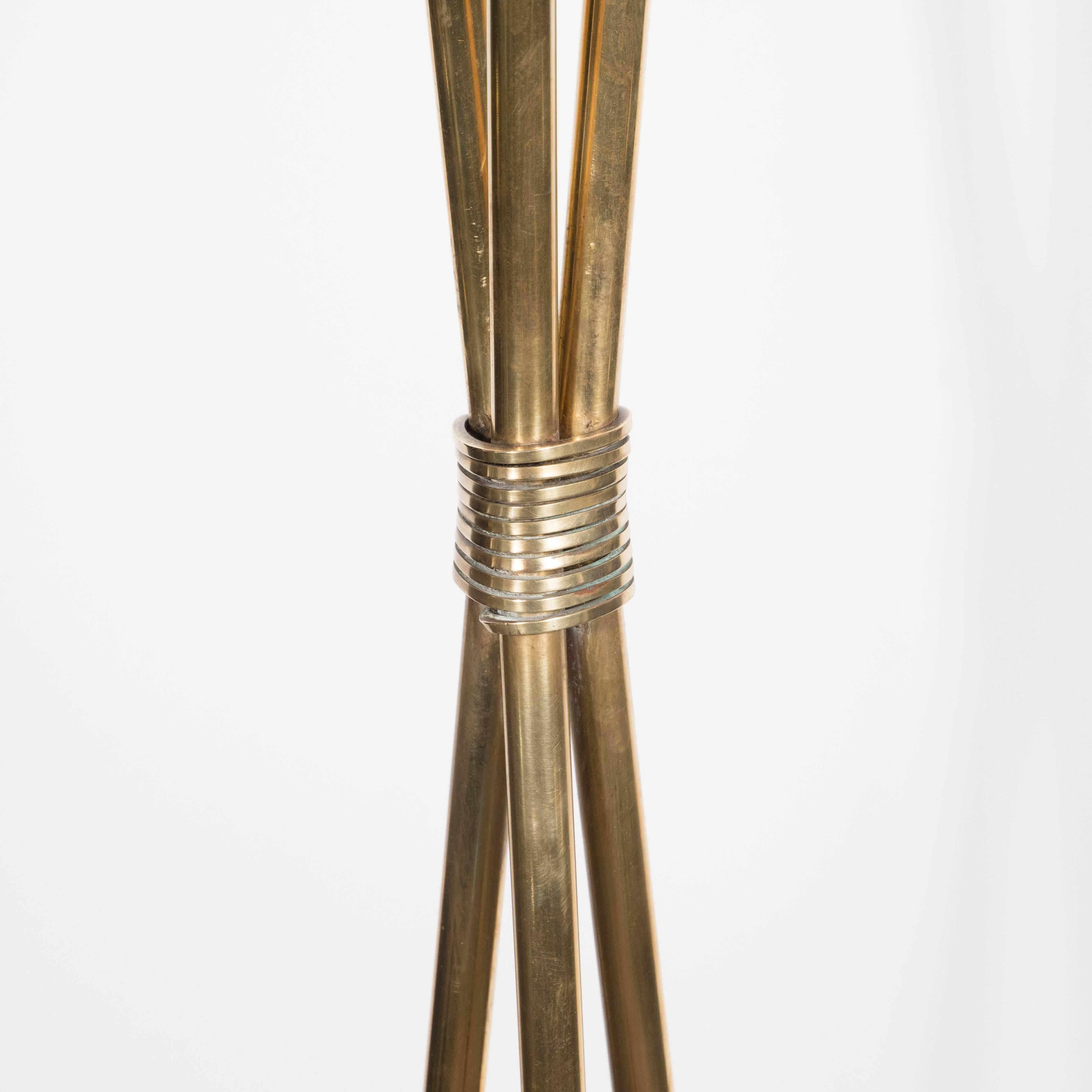 Pair of Italian Mid-Century Modern Brass Arrow Form Lamps, Manner of Gio Ponti 1