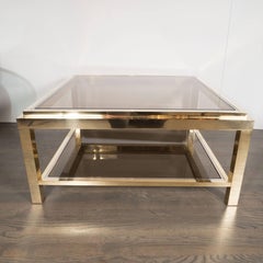 French Midcentury Chrome/Brass Cocktail Table by Alain Delon for Maison Jansen