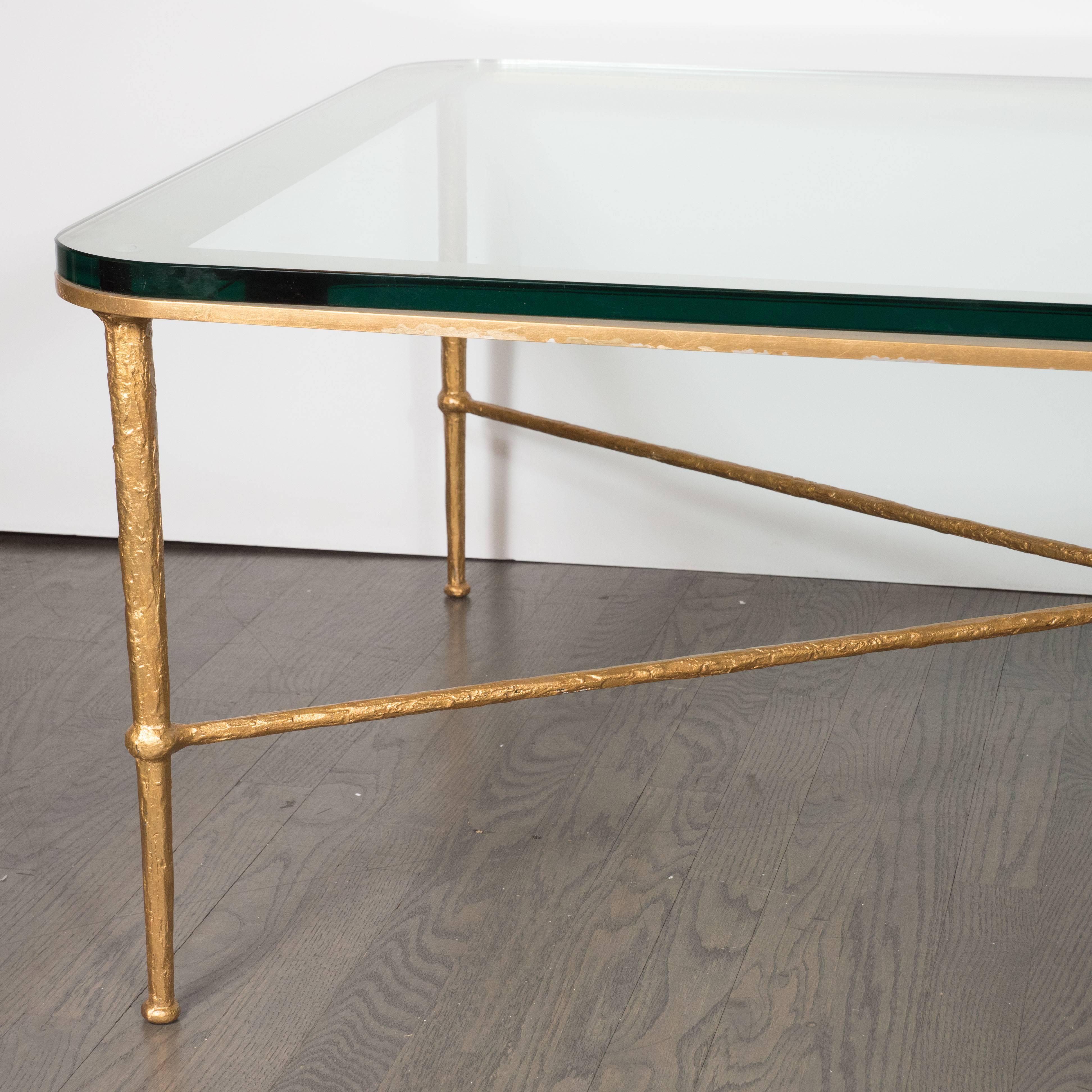 Mid-Century Modern American Gold X-Form Cocktail Table 1