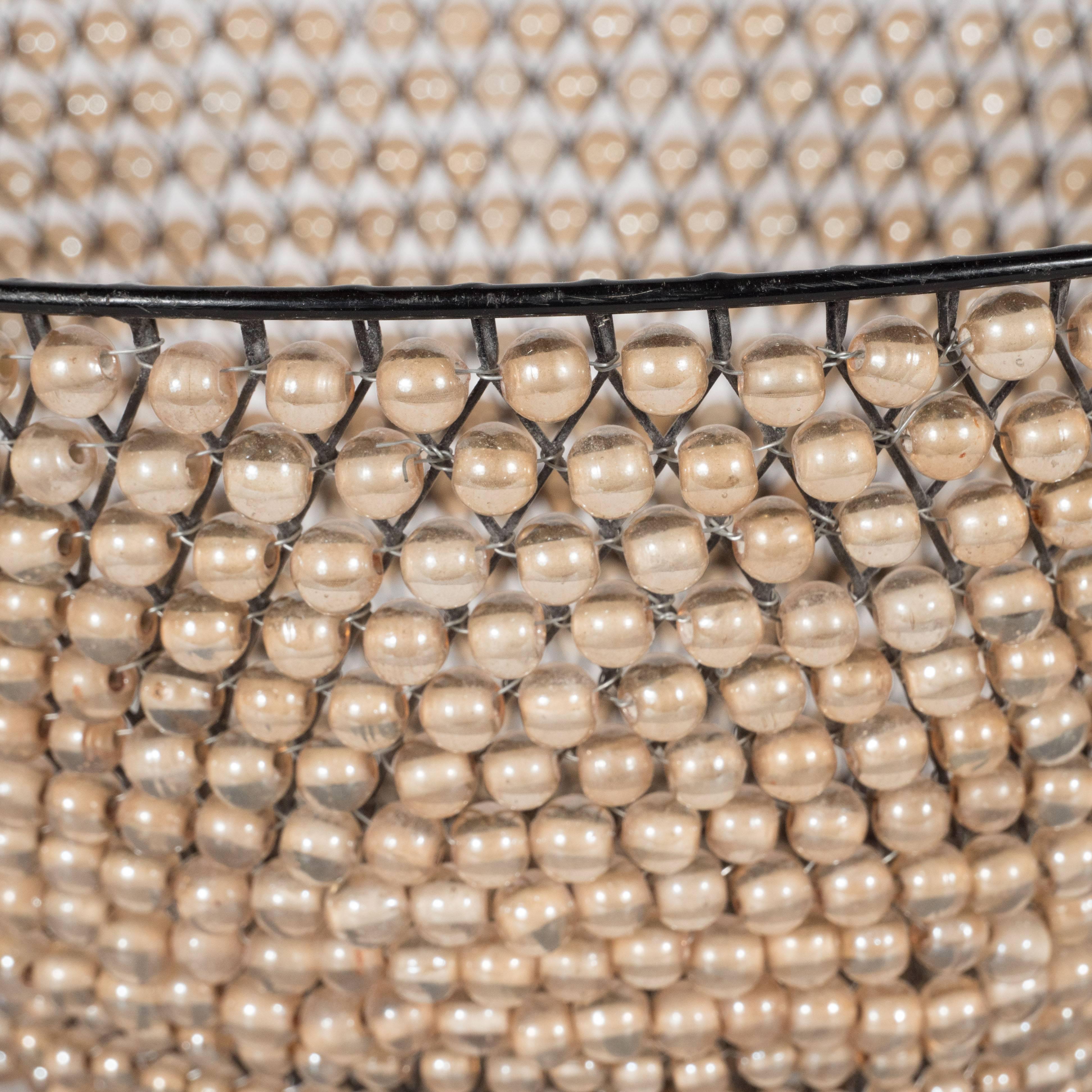 20th Century Modernist Basket with an Abundance of Translucent Beads by Kim Seybert