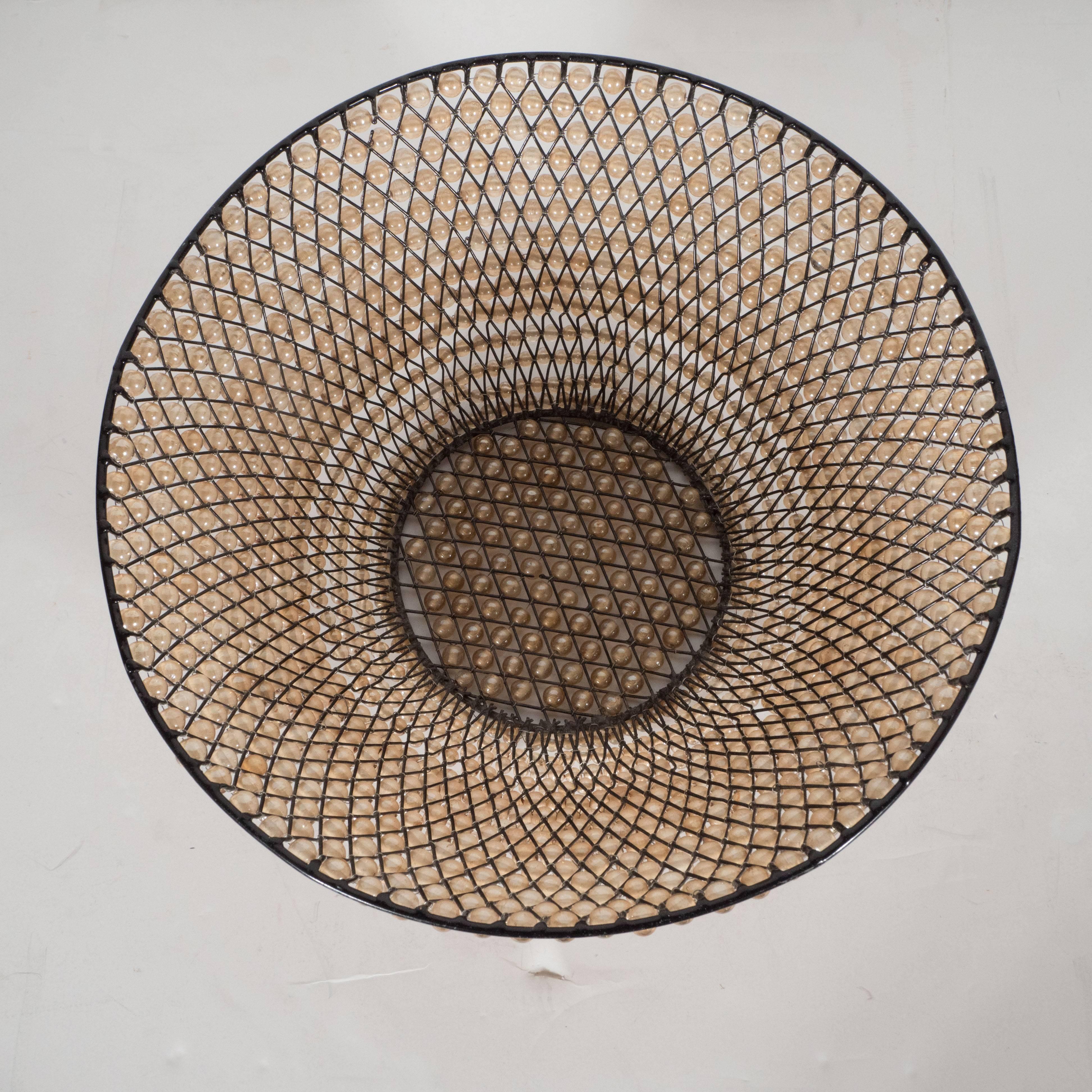American Modernist Basket with an Abundance of Translucent Beads by Kim Seybert
