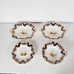 Baroque 27 Piece English Porcelain Dessert/Fruit Set Porcelain with Gilding
