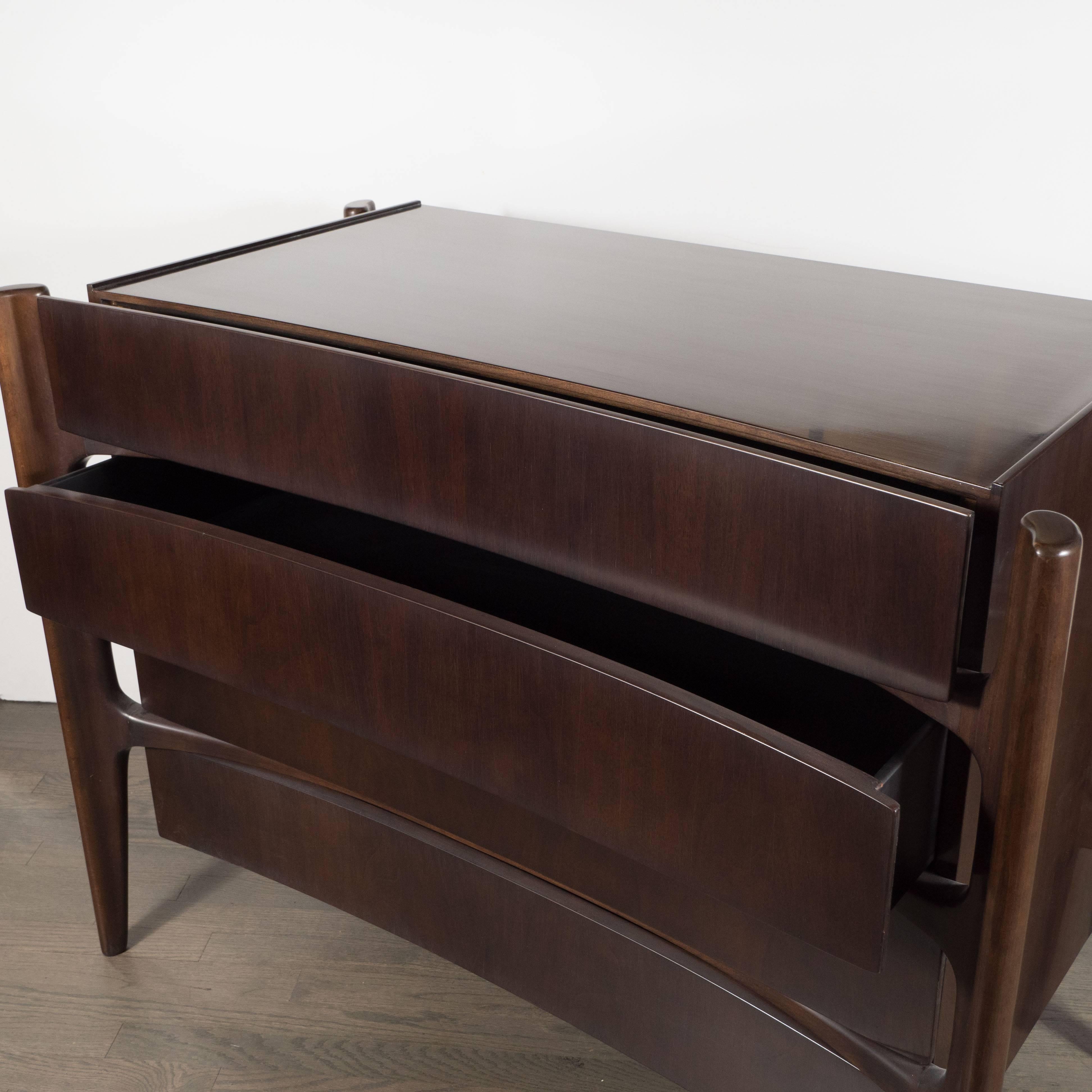 Scandinavian Mid-Century Modern Dresser in Bookmatched Walnut by William Hinn In Excellent Condition In New York, NY
