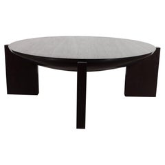 Modernist Ebonized Walnut Cocktail Table with Square Legs