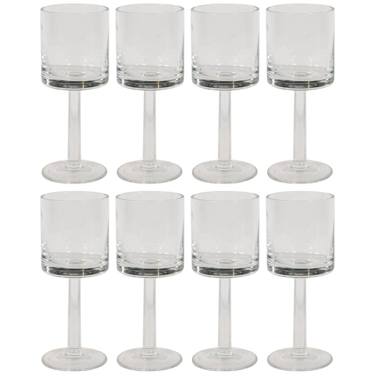 Set of Eight Modernist Translucent Water or Wine Glasses, Signed Calvin  Klein at 1stDibs