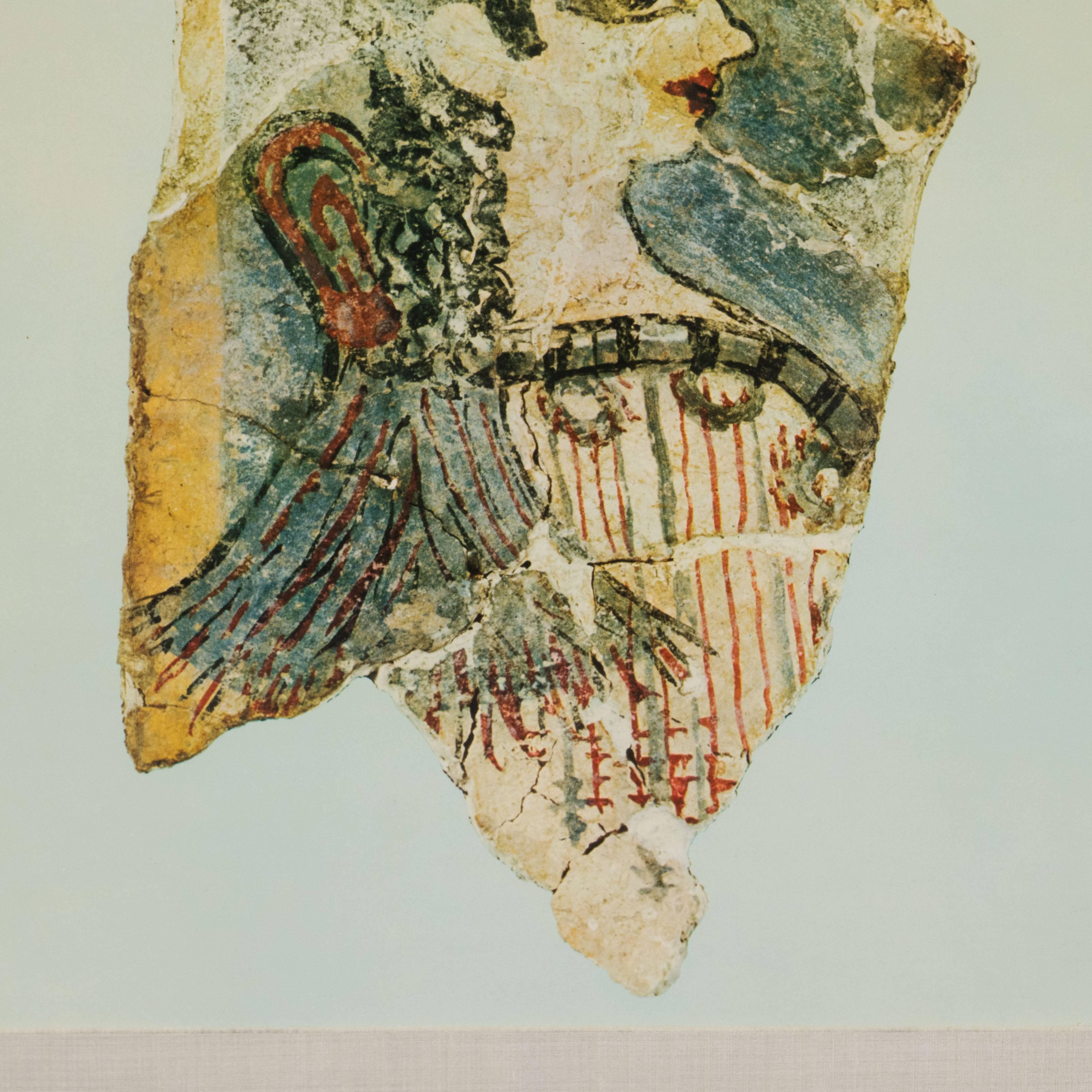 Modernist Print of a Greek Antiquities Pottery Fragment in Custom Gallery Frame In Excellent Condition In New York, NY