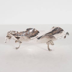 Hand-Wrought Sterling Silver Oyster Decorative Footed Dish by Cartier