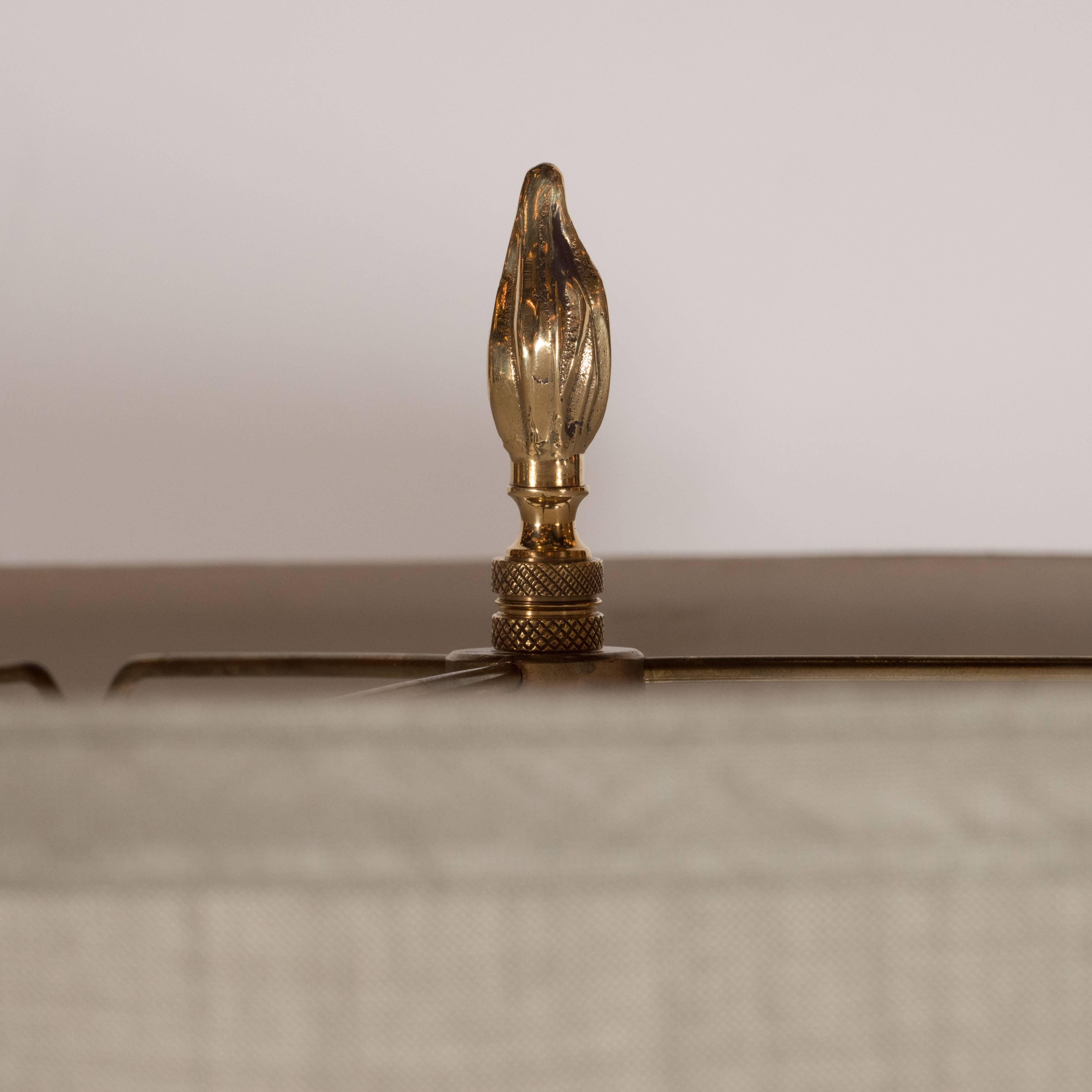 Italian Modernist Handblown Murano Table Lamps in Glass and Brass, 24-karat Gold Flecks For Sale