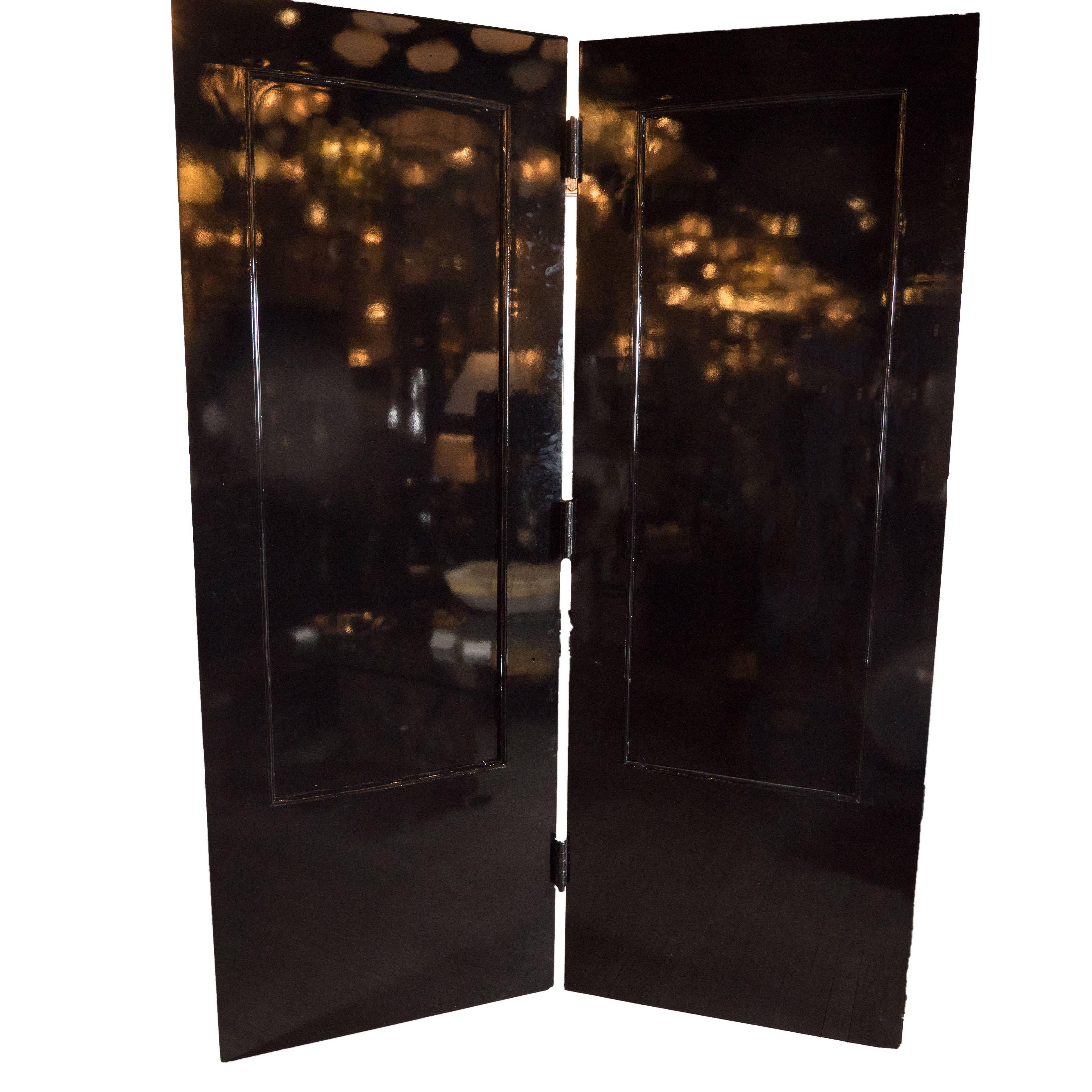 Art Deco Bakelite and Black Lacquer Doors or Theatre Screens by Robert Eberson  3