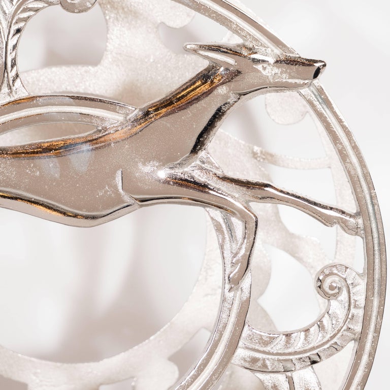 Art Deco Nickeled Bronze Greyhound Magazine Stand at 1stDibs