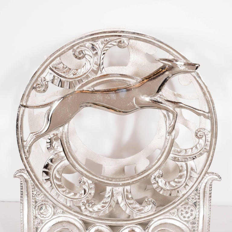 Art Deco Nickeled Bronze Greyhound Magazine Stand at 1stDibs