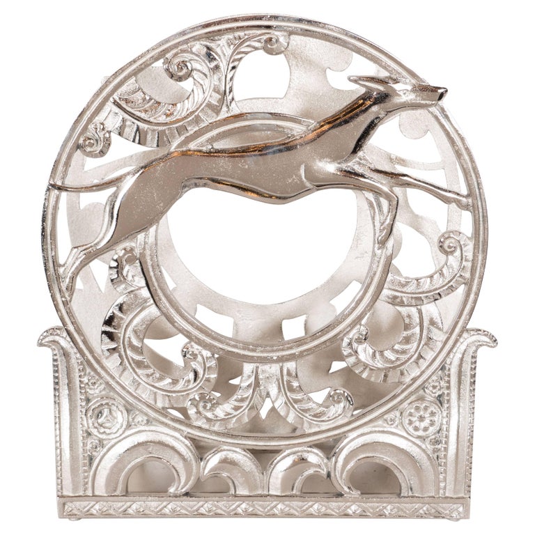 Art Deco Nickeled Bronze Greyhound Magazine Stand at 1stDibs