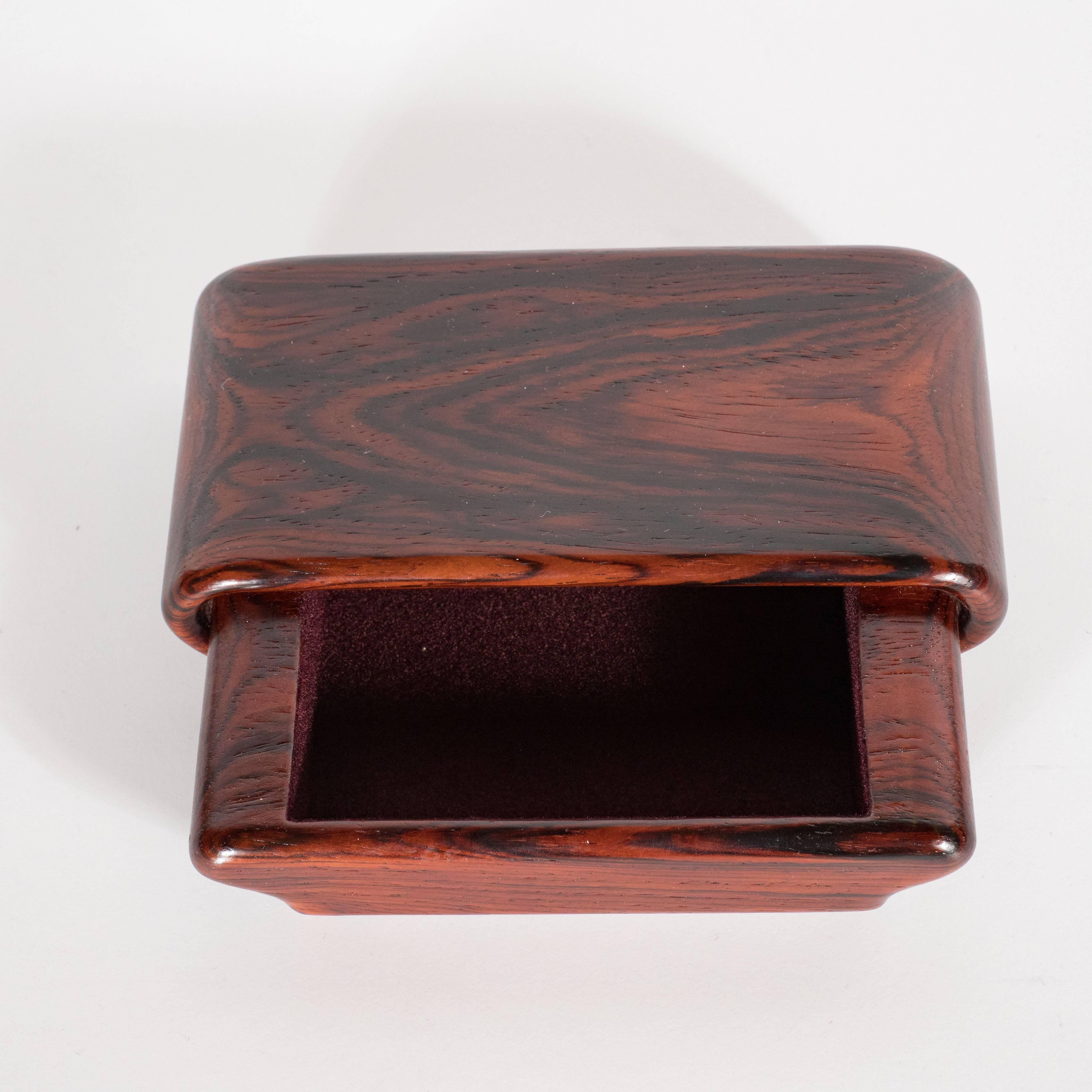 Modernist Handcrafted Sliding Rosewood Box by Nick Malignano In Excellent Condition In New York, NY