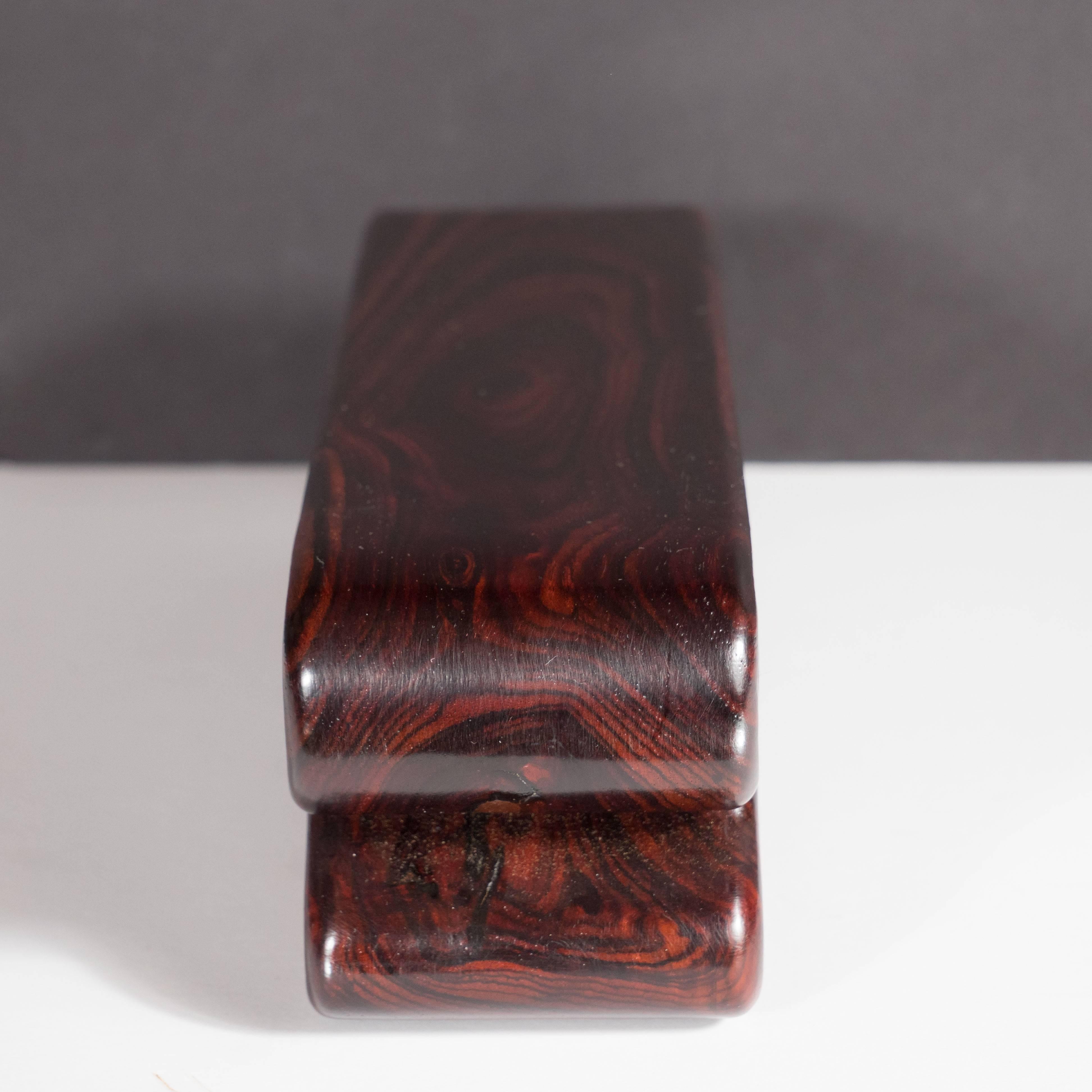Late 20th Century Modernist Handcrafted Rosewood Sliding Box by Nick Molignano