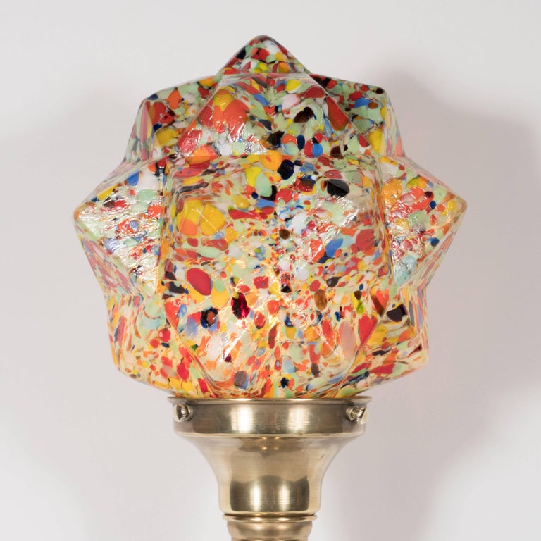 Art Deco Flapper Table Lamp in Antique Pewter with EndofDay Glass