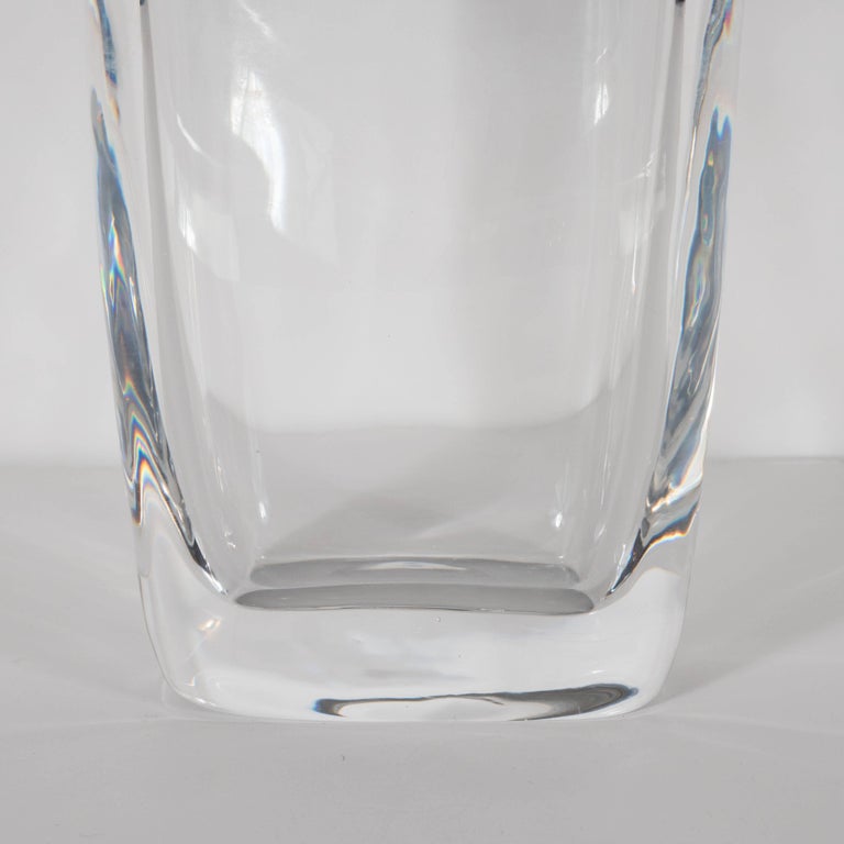 MidCentury Modern Oblong Translucent Glass Vase by Orrefors of Sweden