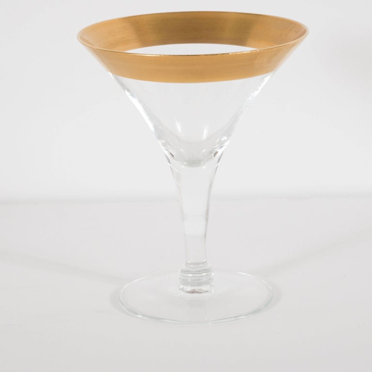 Set of Eight MidCentury Modern Martini Glasses/Champagne Flutes