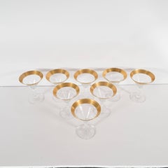 Set of Eight Mid-Century Modern Martini Glasses/Champagne Flutes, Dorothy Thorpe