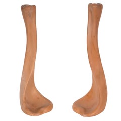 Pair of Modernist Terracotta "Bone" Candlesticks by Elsa Peretti for Tiffany