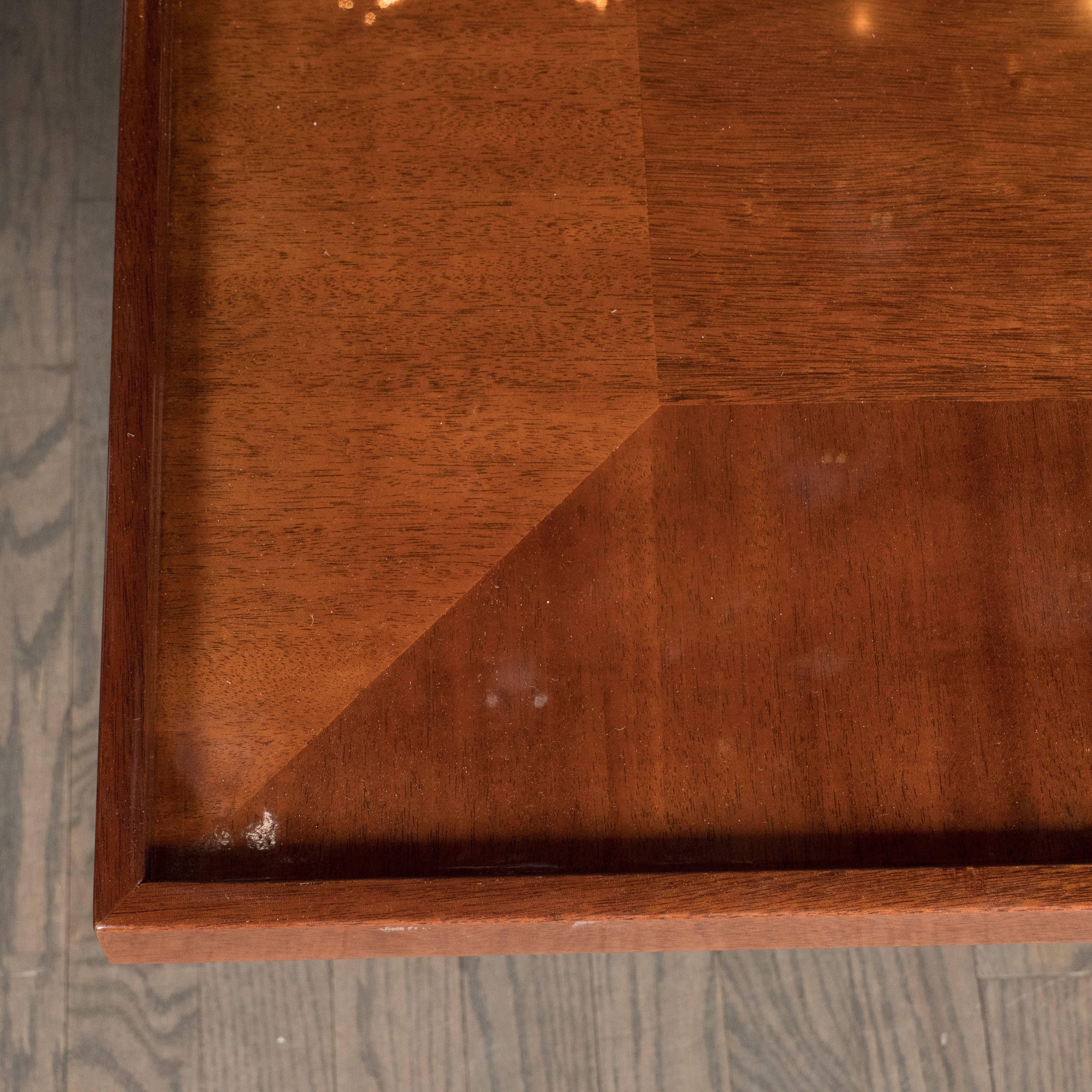 Art Deco Bookmatched Walnut and Mahogany Cocktail Table 2