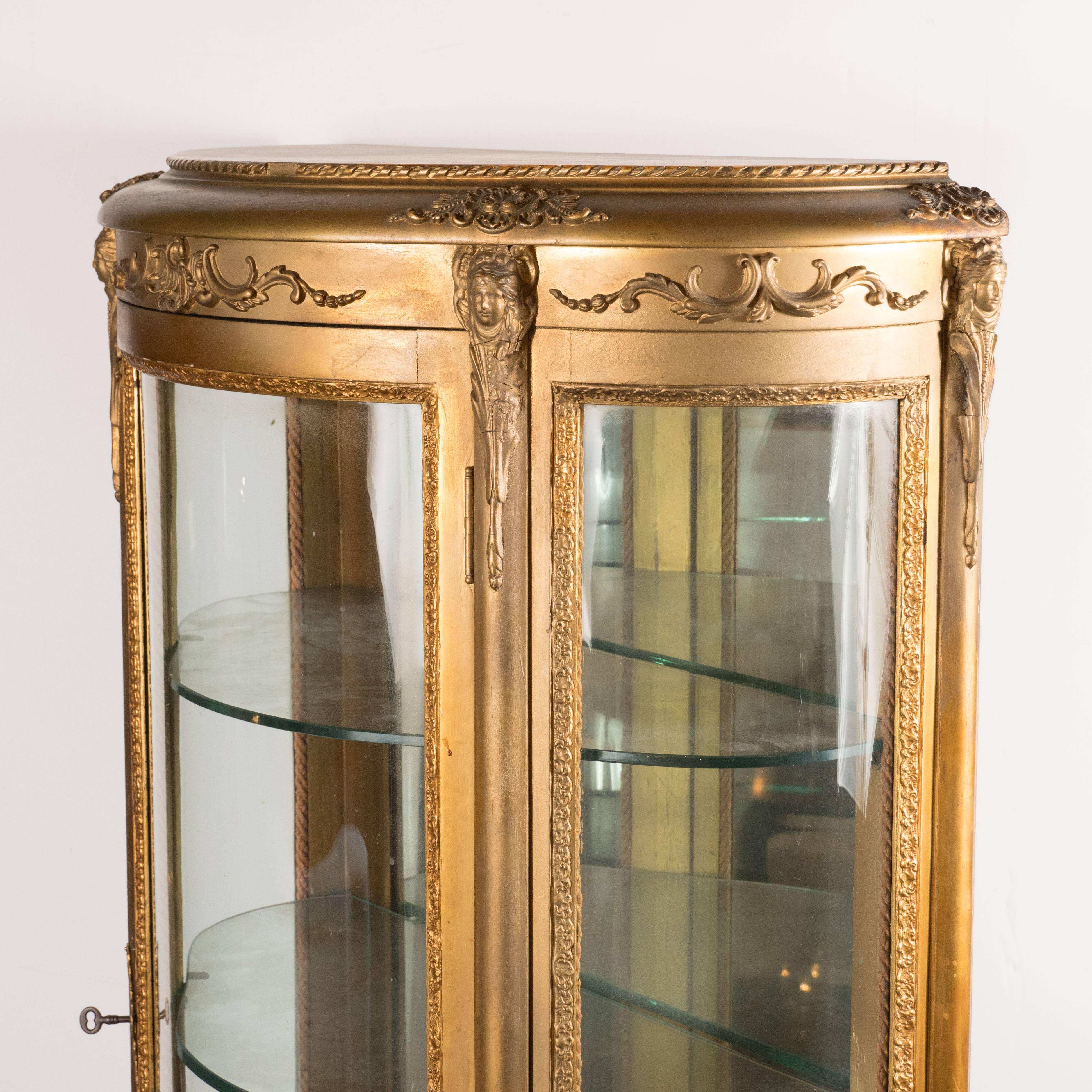 Vernis Martin 19th Century Louis XVI Style Hand-Painted Ormolu Display Cabinet 3