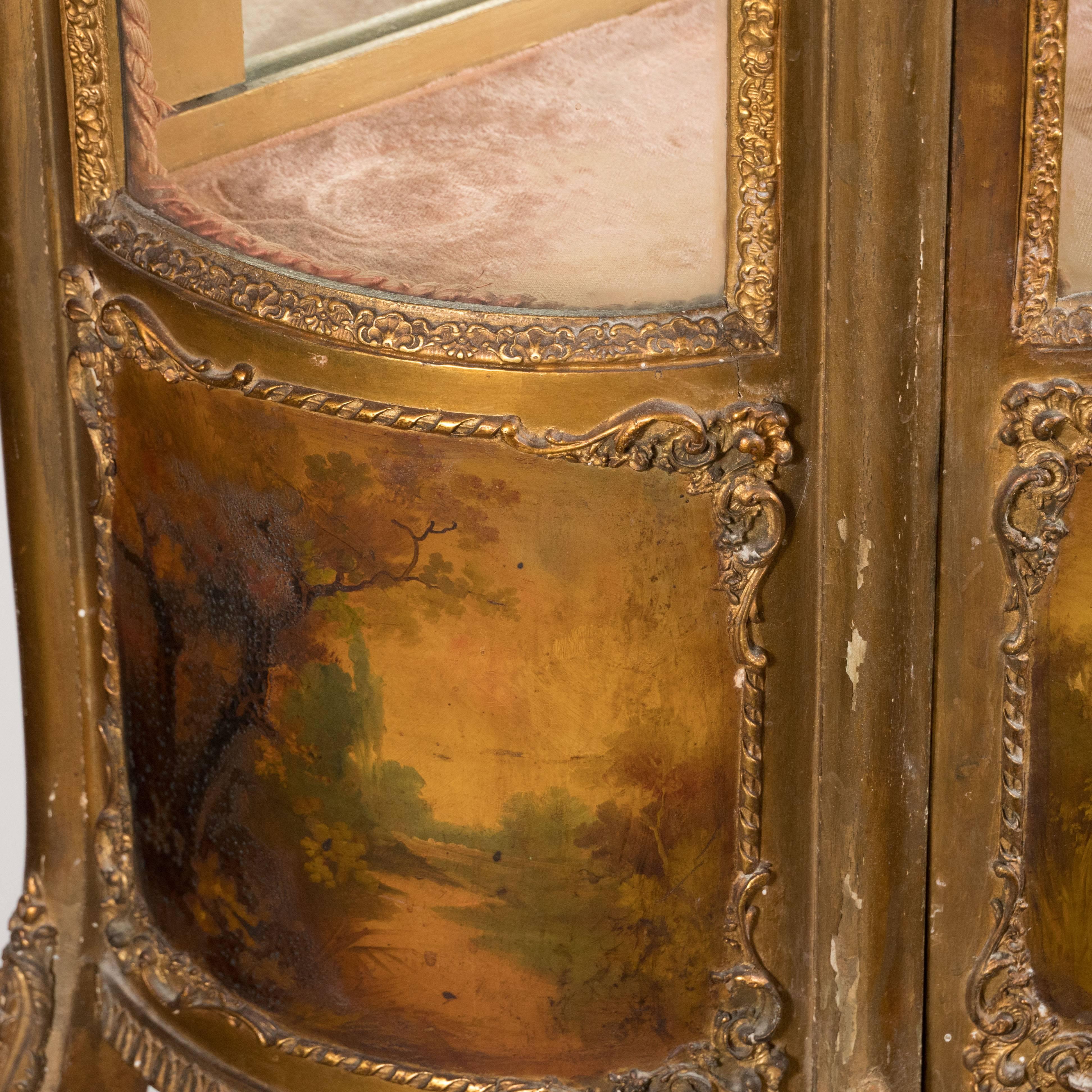 Vernis Martin 19th Century Louis XVI Style Hand-Painted Ormolu Display Cabinet 1