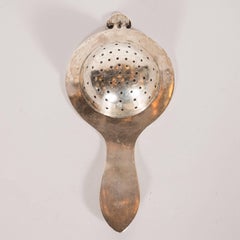 English 19th Century Sterling Silver Perforated Tea Strainer