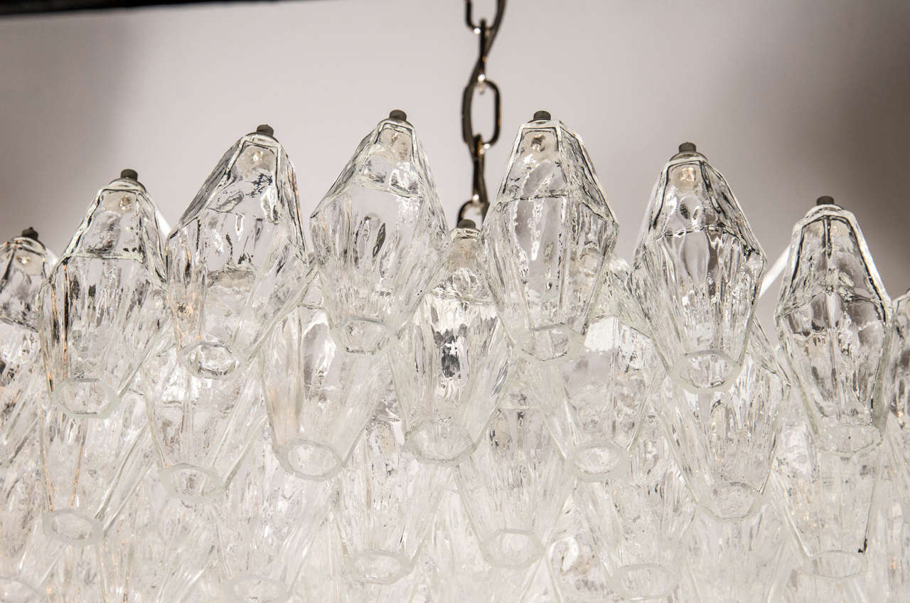 Modernist Handblown Translucent Murano Glass Polyhedral Chandelier In Excellent Condition For Sale In New York, NY